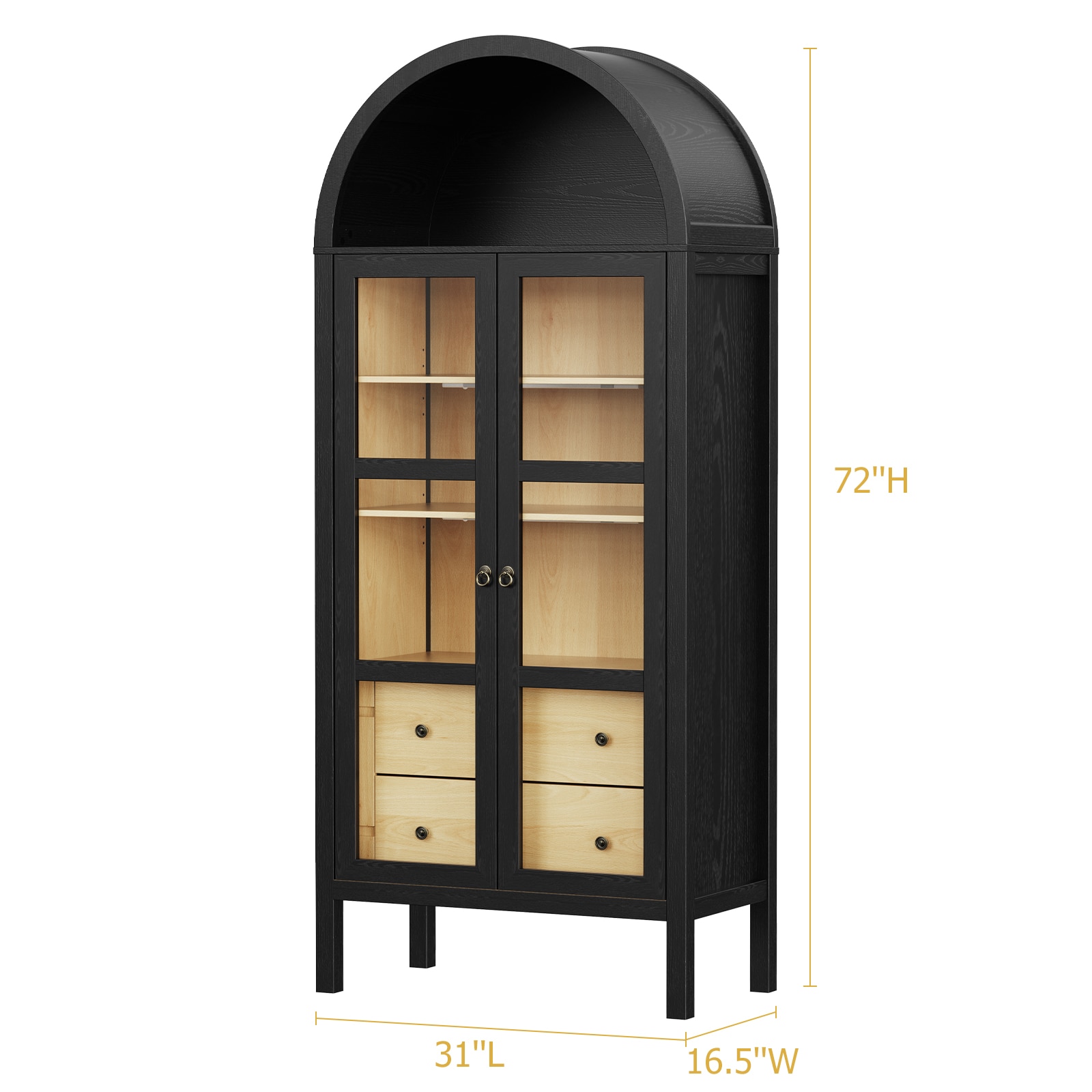 LOVMOR ARCHEDCABINET-BLACK Dining-Kitchen-Storarge - View #3