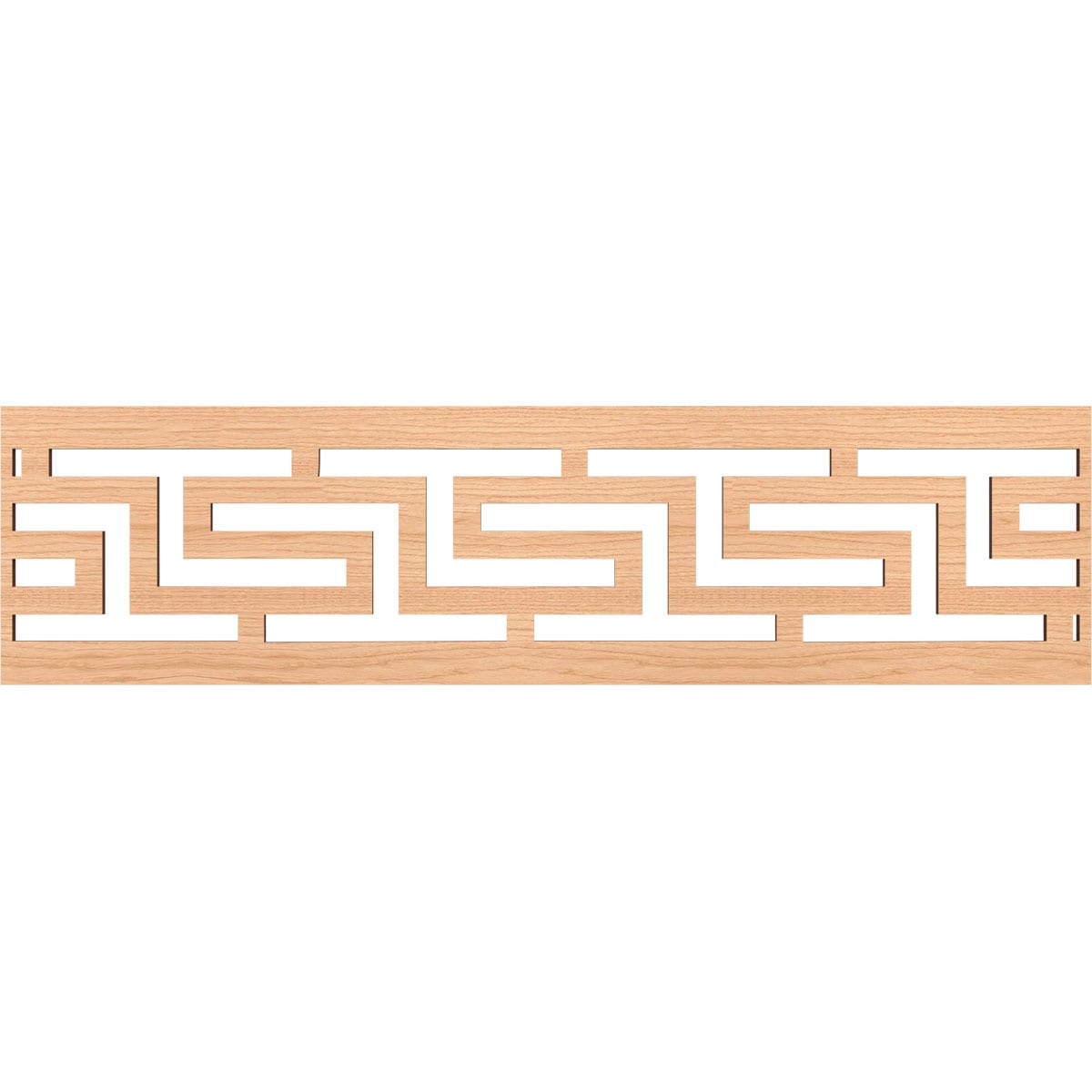 Ekena Millwork MLDB12X47TULHI Tulum Fretwork Flat Trim 12-in x 3.92-ft Hickory Brown Unfinished 2156703 Pierced Wall Panel Moulding