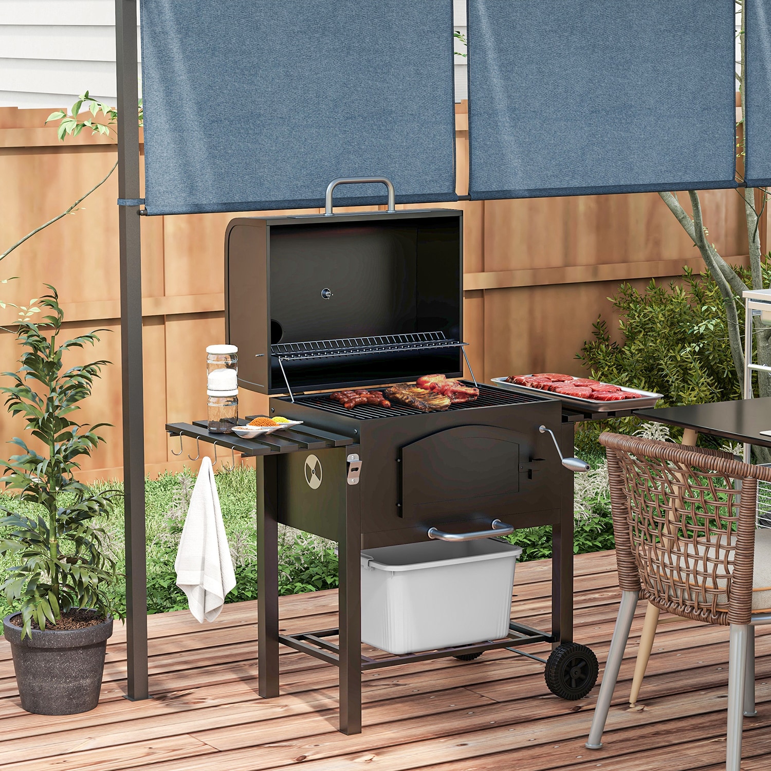 GZMR GZ-W22304 24-in W Black Charcoal Grill