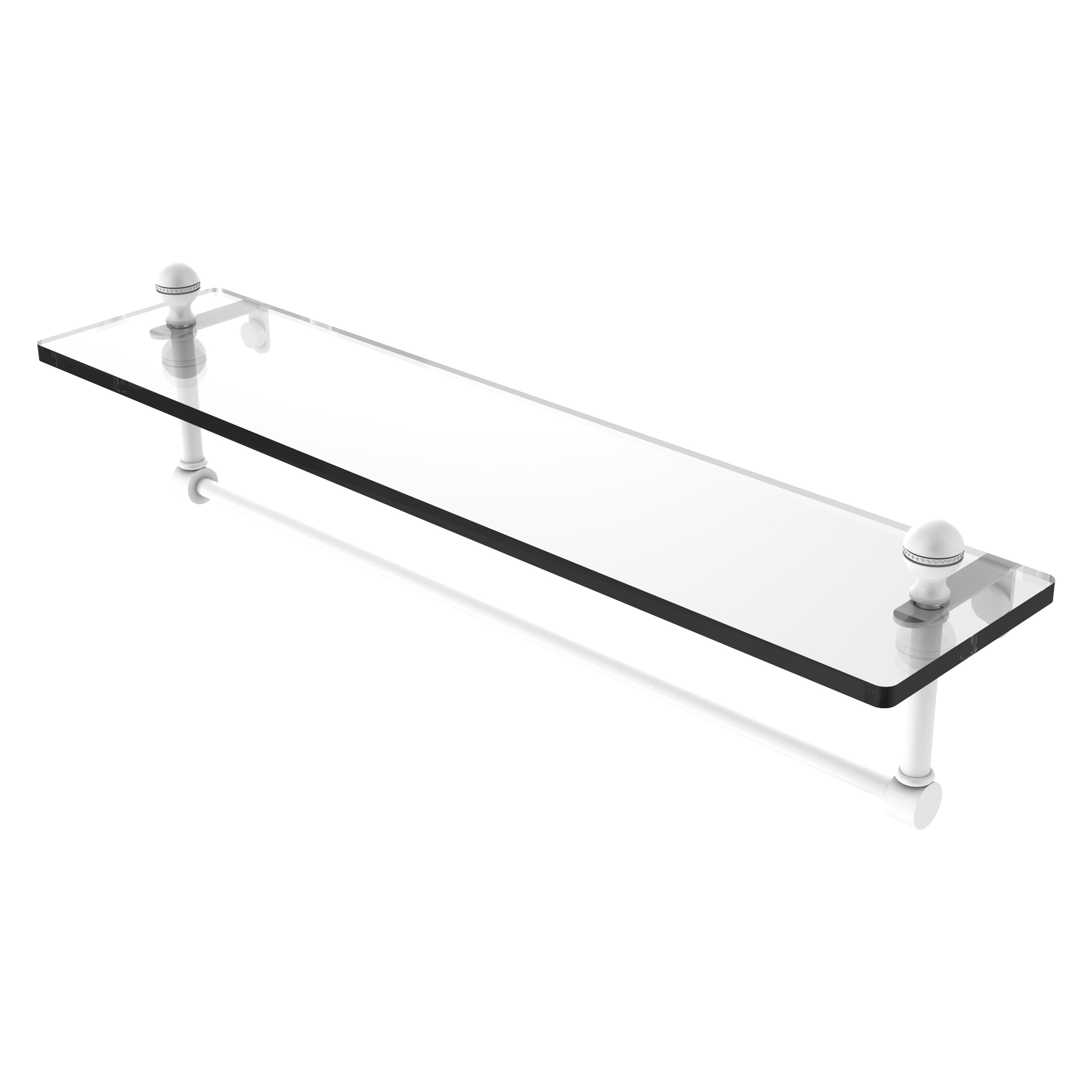 Allied Brass MA-1/22TB-WHM Mambo Matte White Wall mount Bathroom Shelf ( 22-in x 5-in x 5-in )