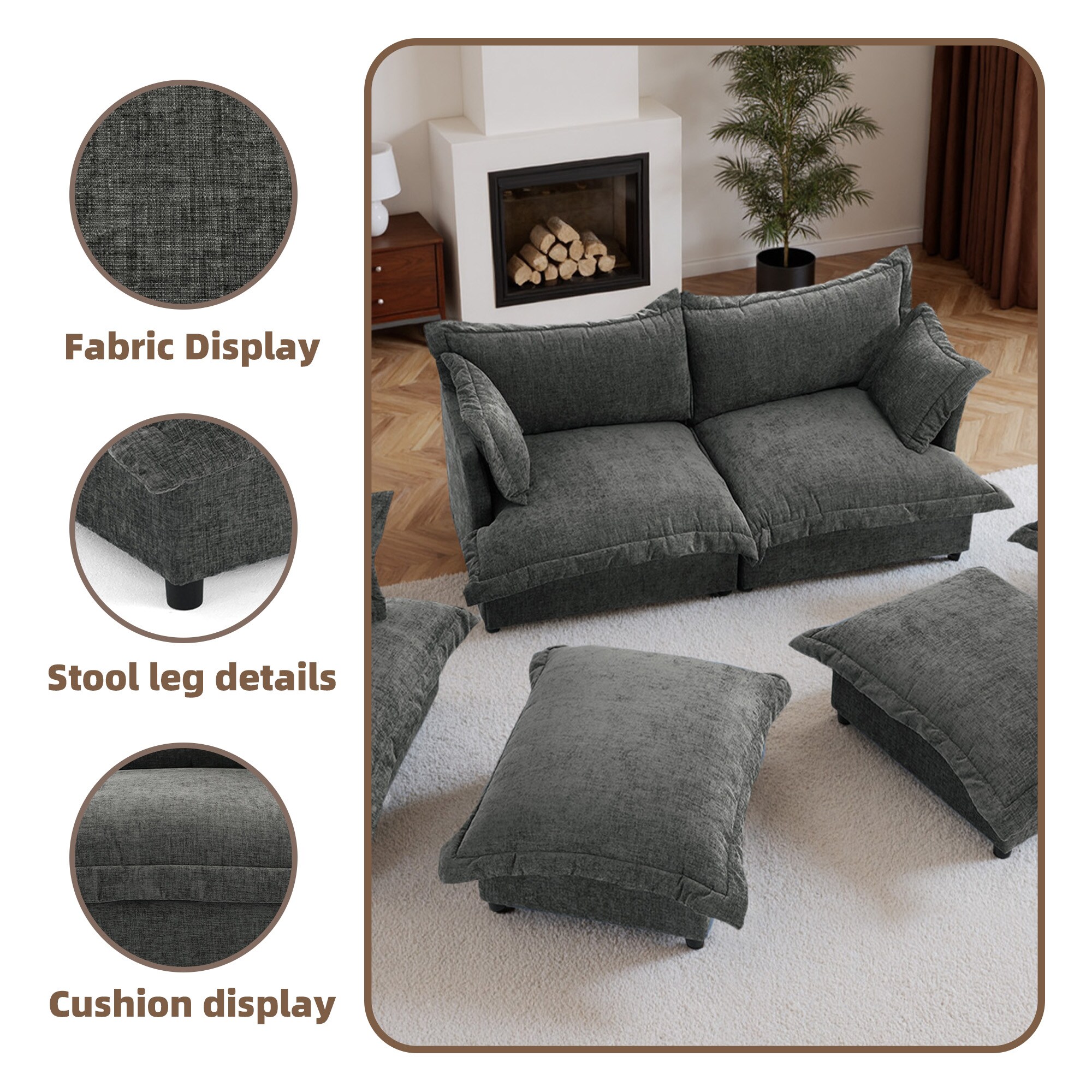Dreamsidea CS11-DGRA-OT Sofas-Loveseats - View #8