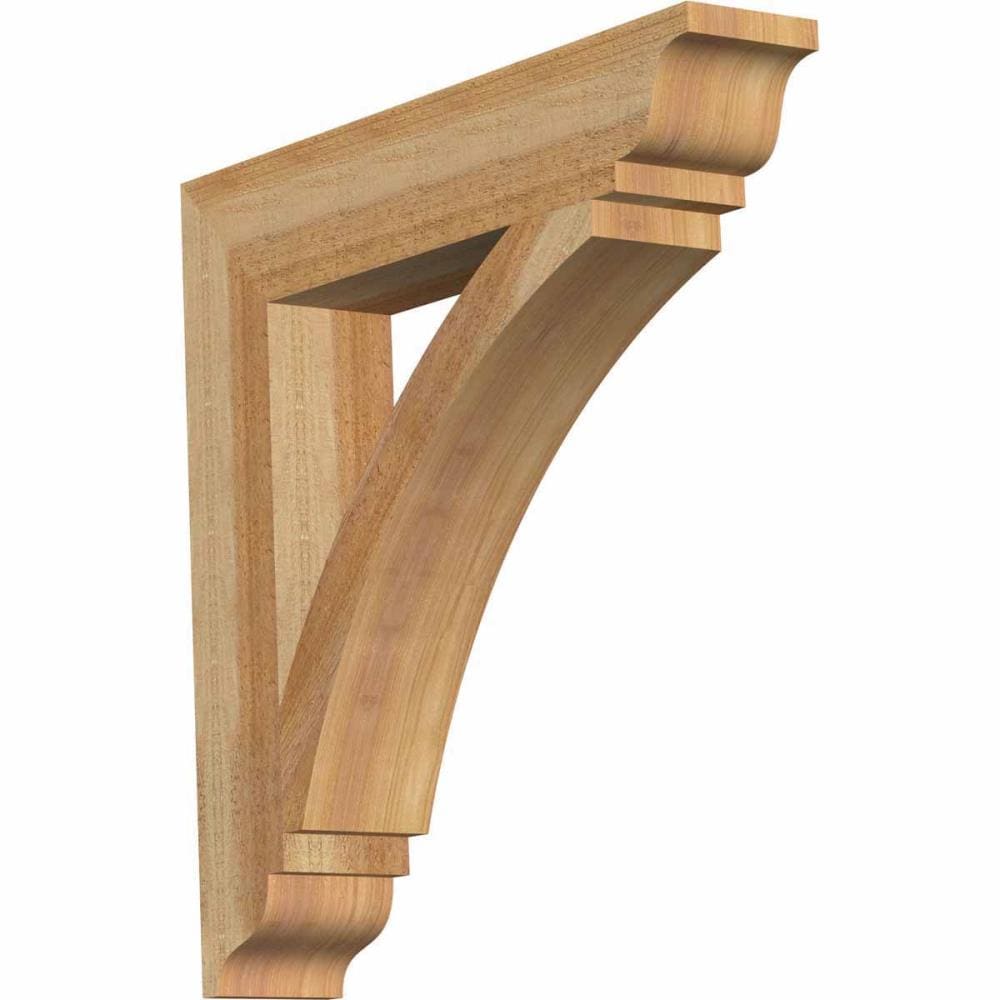 Ekena Millwork BKT04X22X22THR01RWR Thorton traditional rough sawn 4-in x 22-in x 22-in Western red cedar Brown Wood Standard bracket