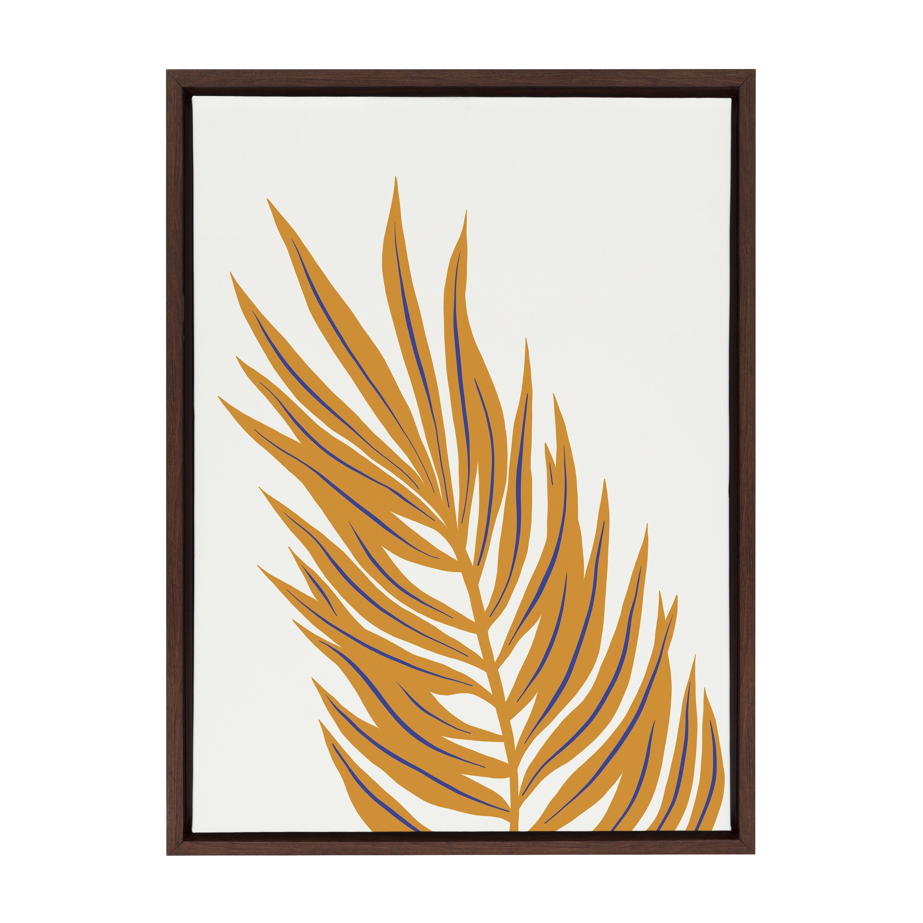 Kate and Laurel 219853 Frond Alicia Schultz Brown Framed 24-in H x 18-in W Botanical Print on Canvas