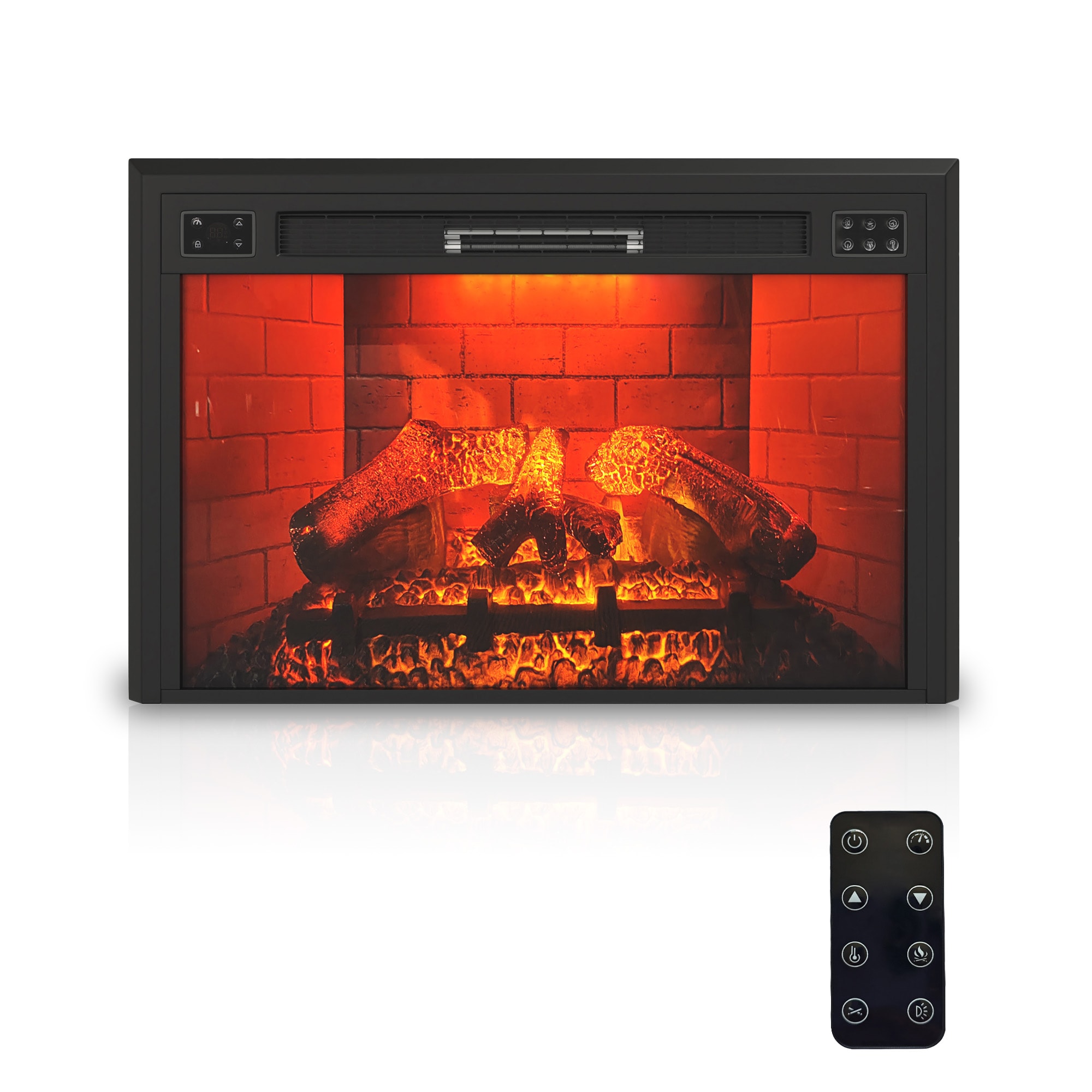 Clihome BL-ZH-07-35 35-Inches W Black Wall mount Infrared quartz Wall-mount Electric Fireplace with Remote Control Included