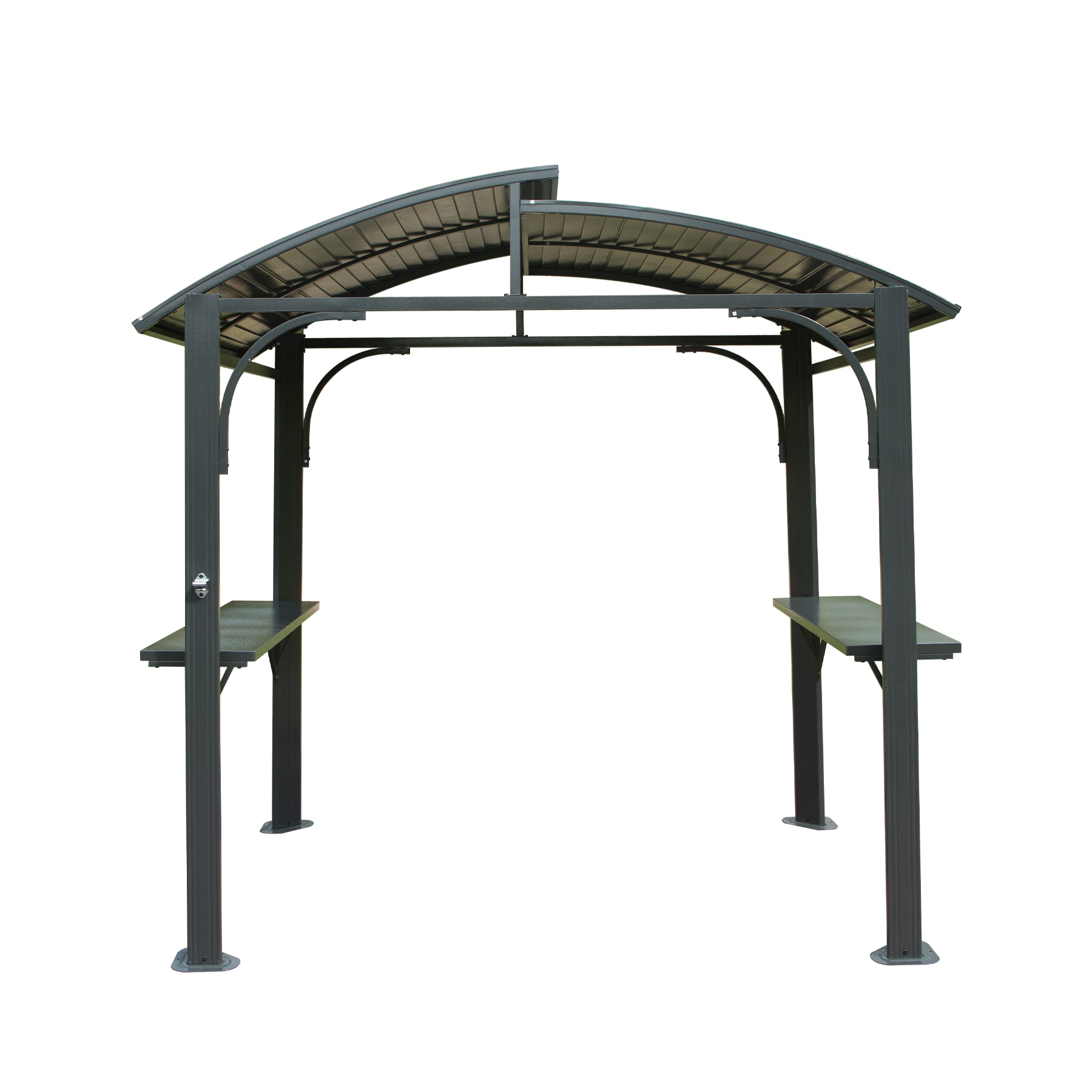 CESICIA GA-ZT-05 8-ft x 5-ft Grey Rectangle Grill Gazebo with Hardtop Steel Roof