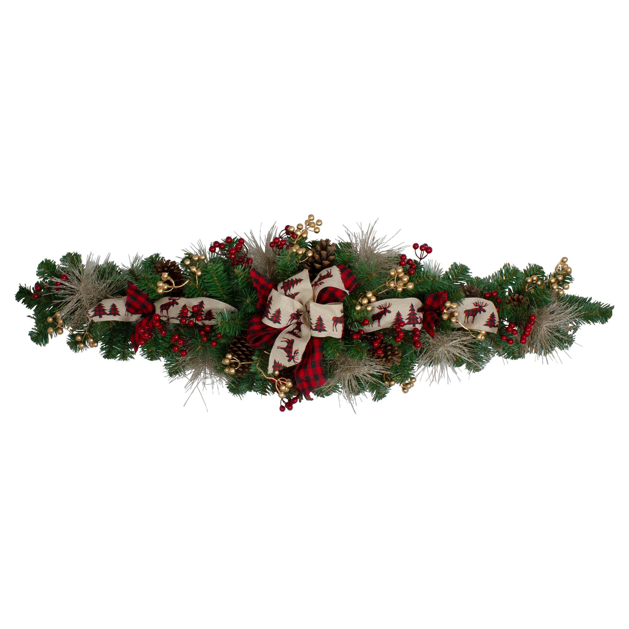 Northlight - 52 inch Berries and Bows Artificial Christmas Swag - Unlit