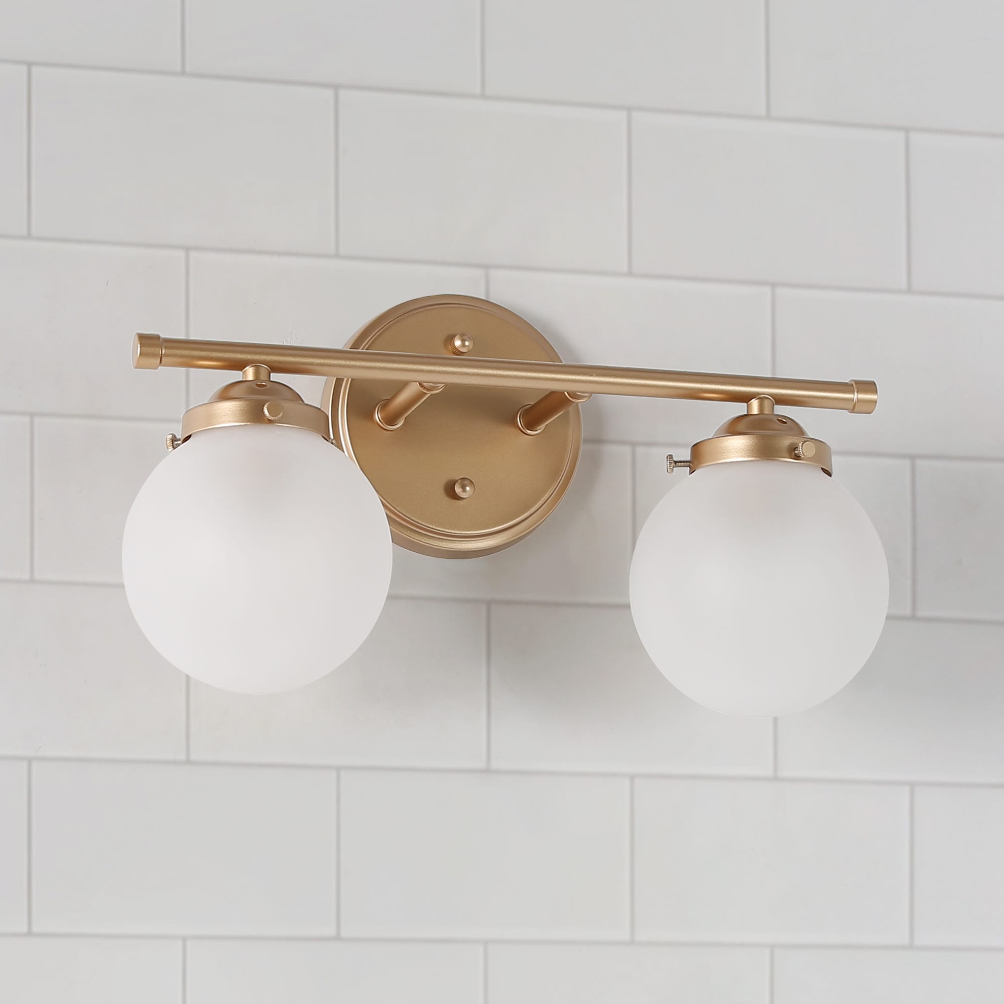 Uolfin NMMN2A-LWS24325-G7 14-in W 2 -Light Matte Gold Wall Sconce