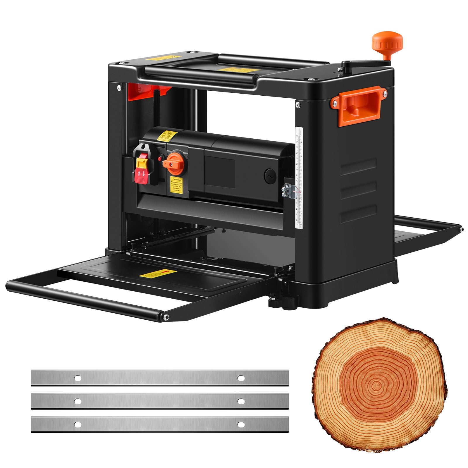 Mecale 13-in Three-Blade Dual-Speed Benchtop Thickness Planer - 15-Amp 2000W Motor with 12-in Infeed Table