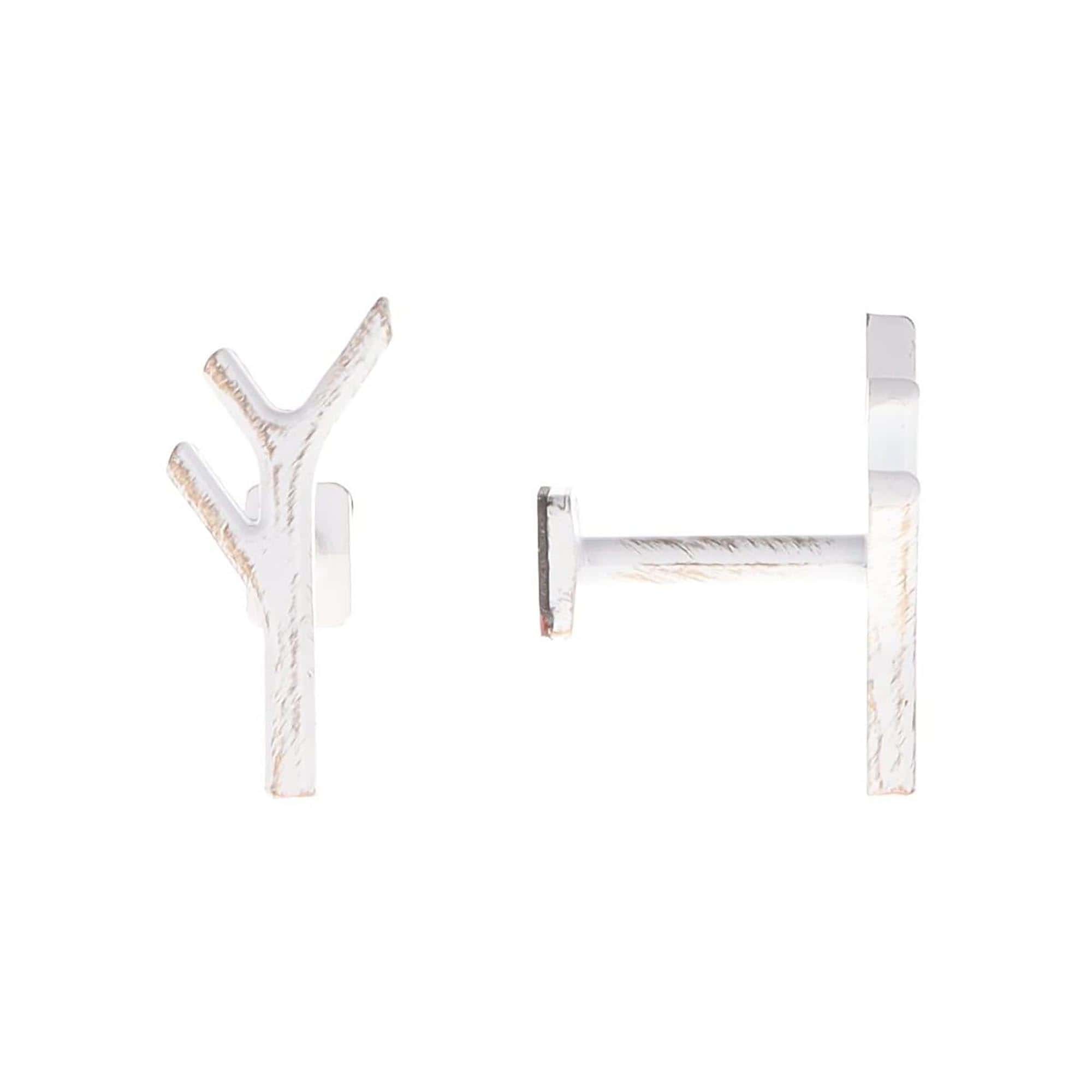 EVIDECO FRENCH HOME GOODS - 2.8-in Set of 2 Chic Branch Design Curtain Tieback Hooks - Adhesive M...