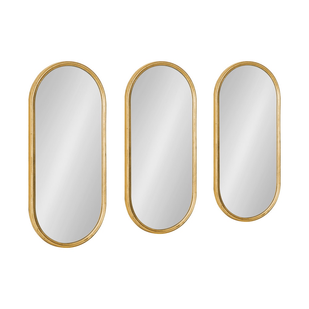 Kate and Laurel 221980 10.00-in W x 22.00-in H Oval Gold Framed Wall Mirror