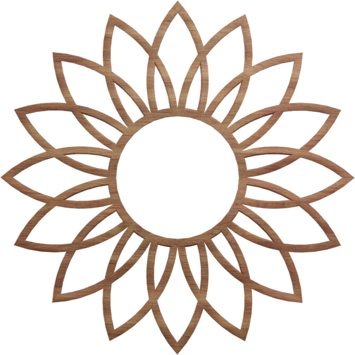Ekena Millwork CMWP20X20X0250DAWA Daisy Fretwork 20-in W x 20-in L Contemporary Walnut Wood Whole Ceiling Medallion