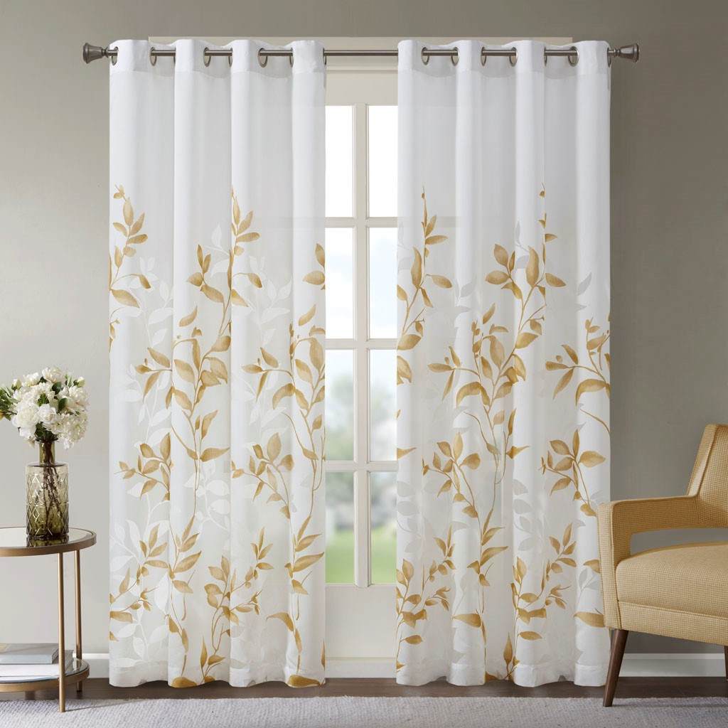 Rbied NDLJ-46 Burnout Printed Curtain Panel Multicolor Living Room Window Treatment