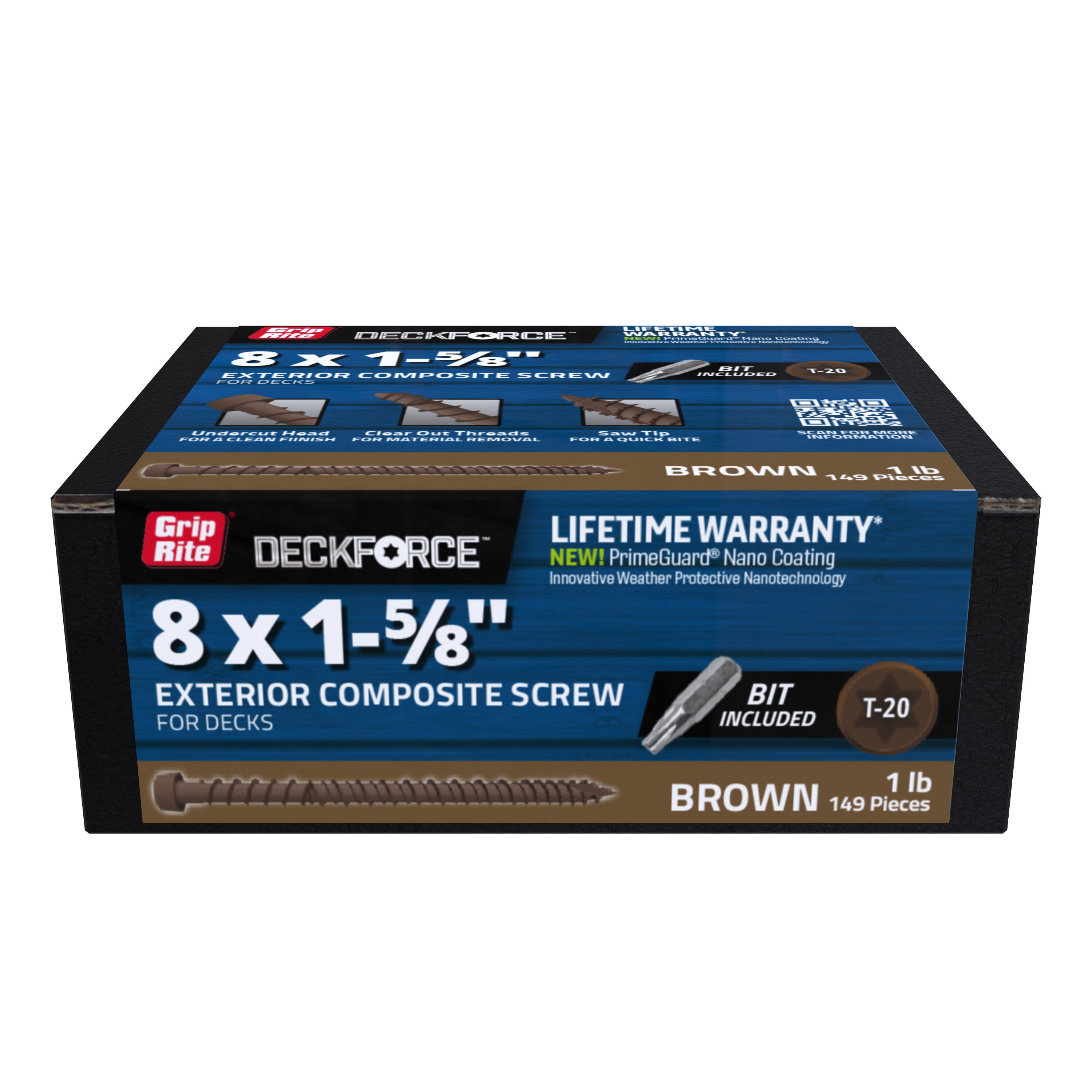 DeckForce by Grip Rite GRDFCS158ACA1 #8 x 1-5/8-in Composite Deck Screws ( 149 -Per Box )