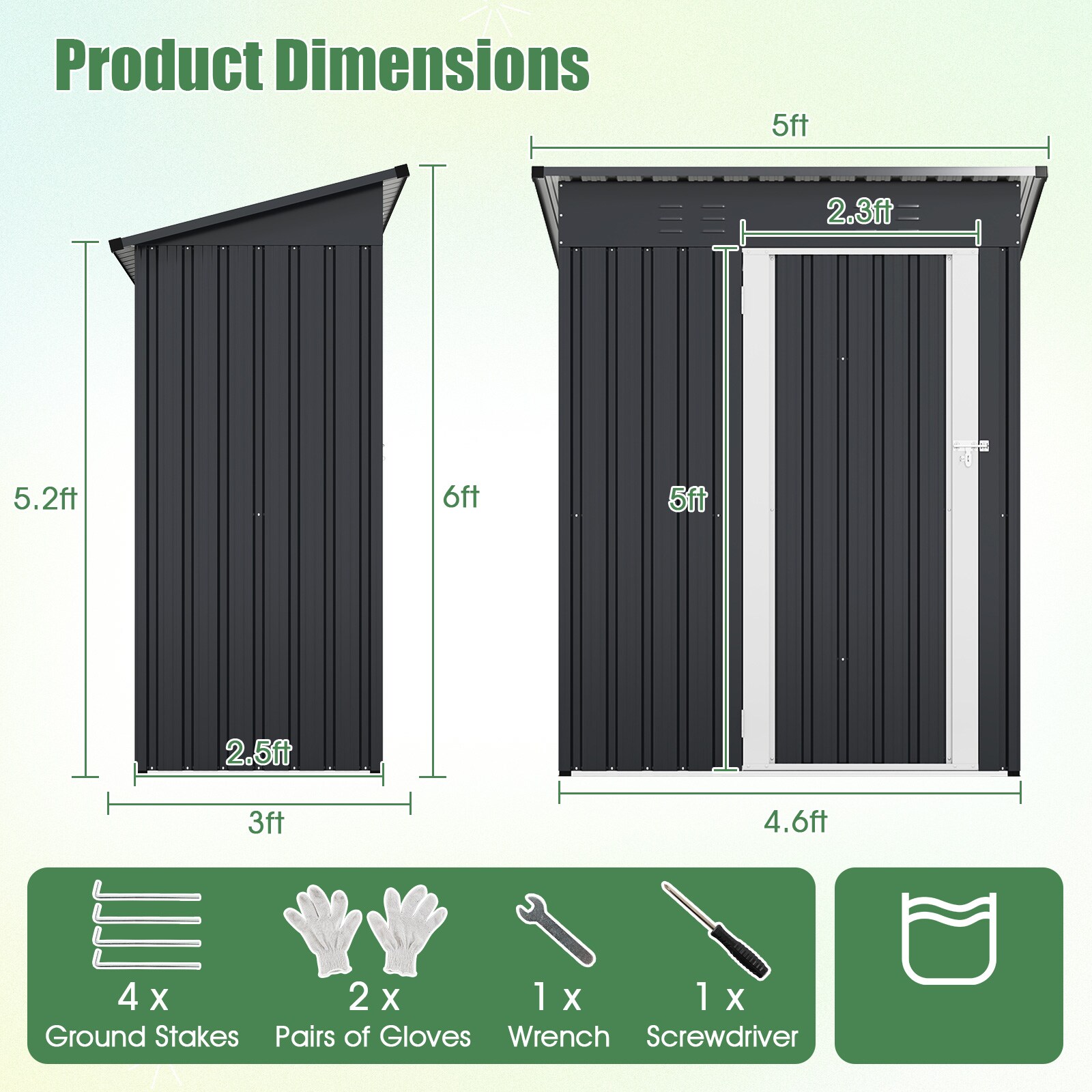 Poinic CWJDS4368GR Metal-Storage-Buildings-Sheds - View #3