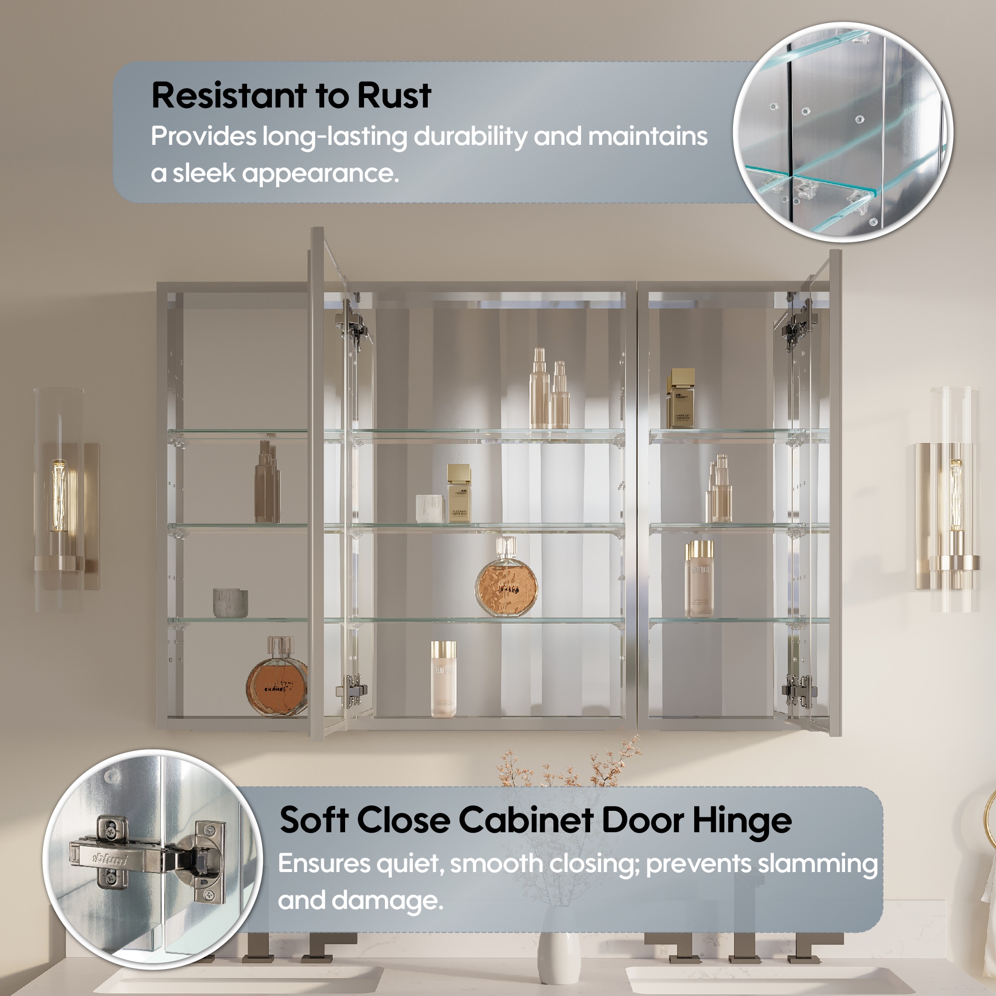 CALVON ZUB-RLR44 Bathroom-Medicine-Cabinets - View #3