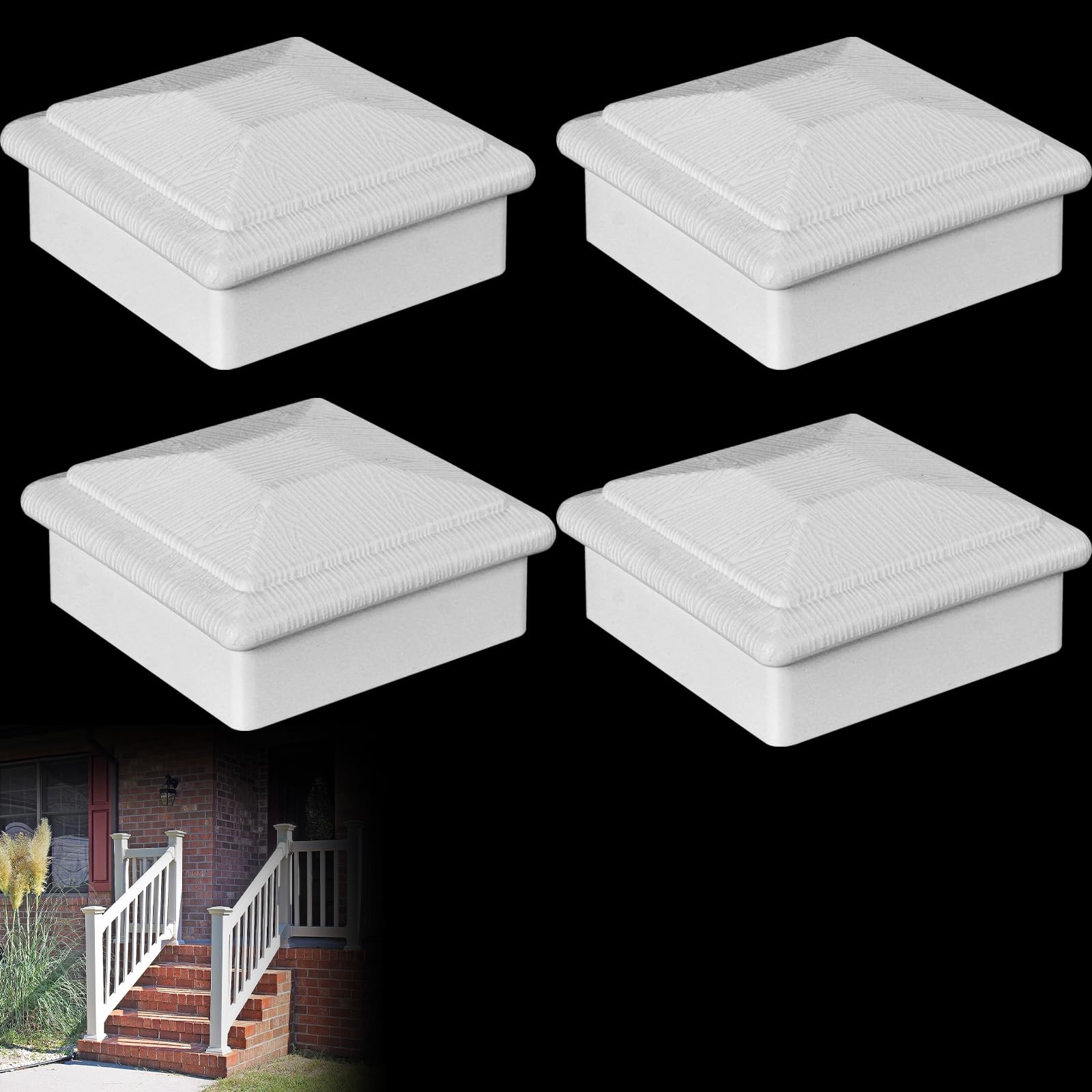 Afoxsos Protective Fence Post Caps for 3.5 x 3.5 Inch Wood Posts ...