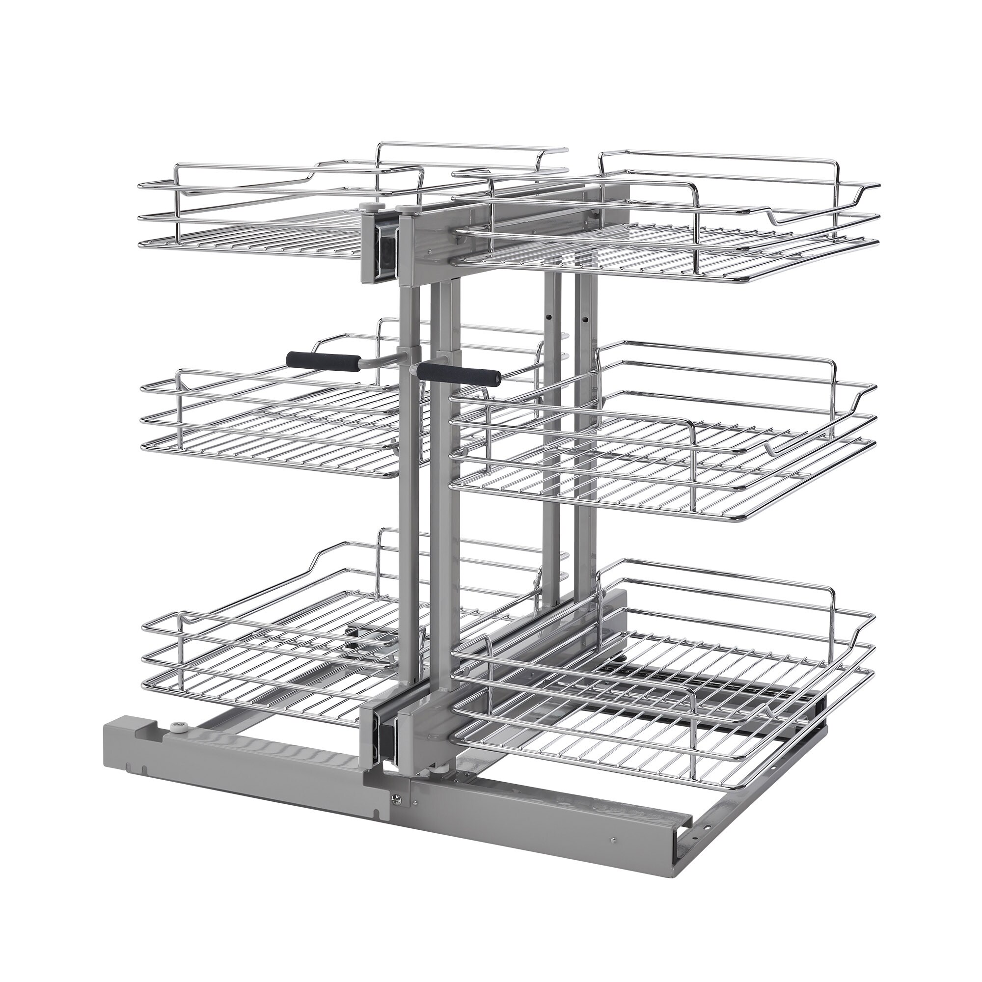 HomLux 17-in W x 16.4-in H 2-Tier Cabinet-mount Metal Soft Close Pull-out  Sliding Shelf Kit in the Cabinet Organizers department at