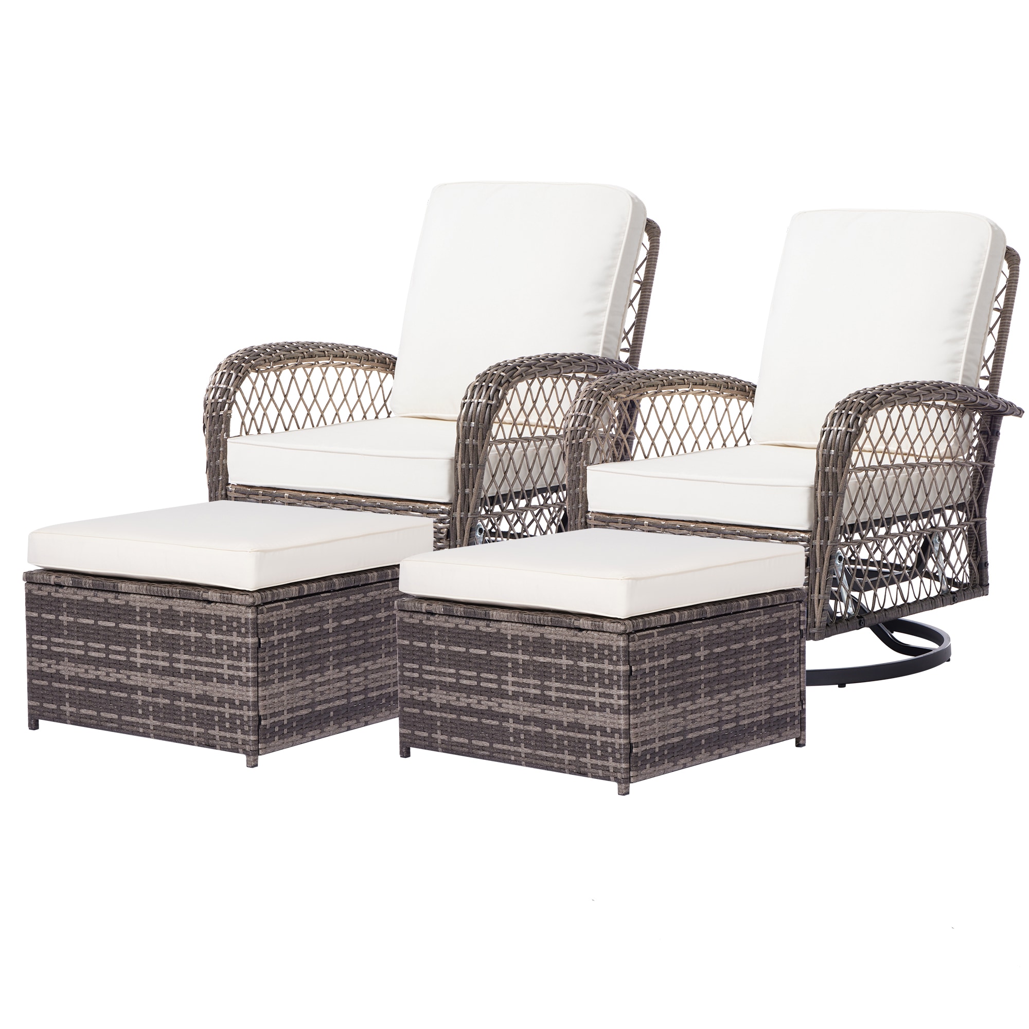 Wicker Patio Furniture Set - 4 Piece Rattan Outdoor Conversation Sets ...