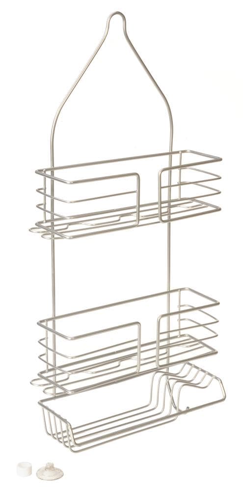 Lowe's White Steel 3-Shelf Floor Freestanding Shower Caddy 12-in x 5.5-in