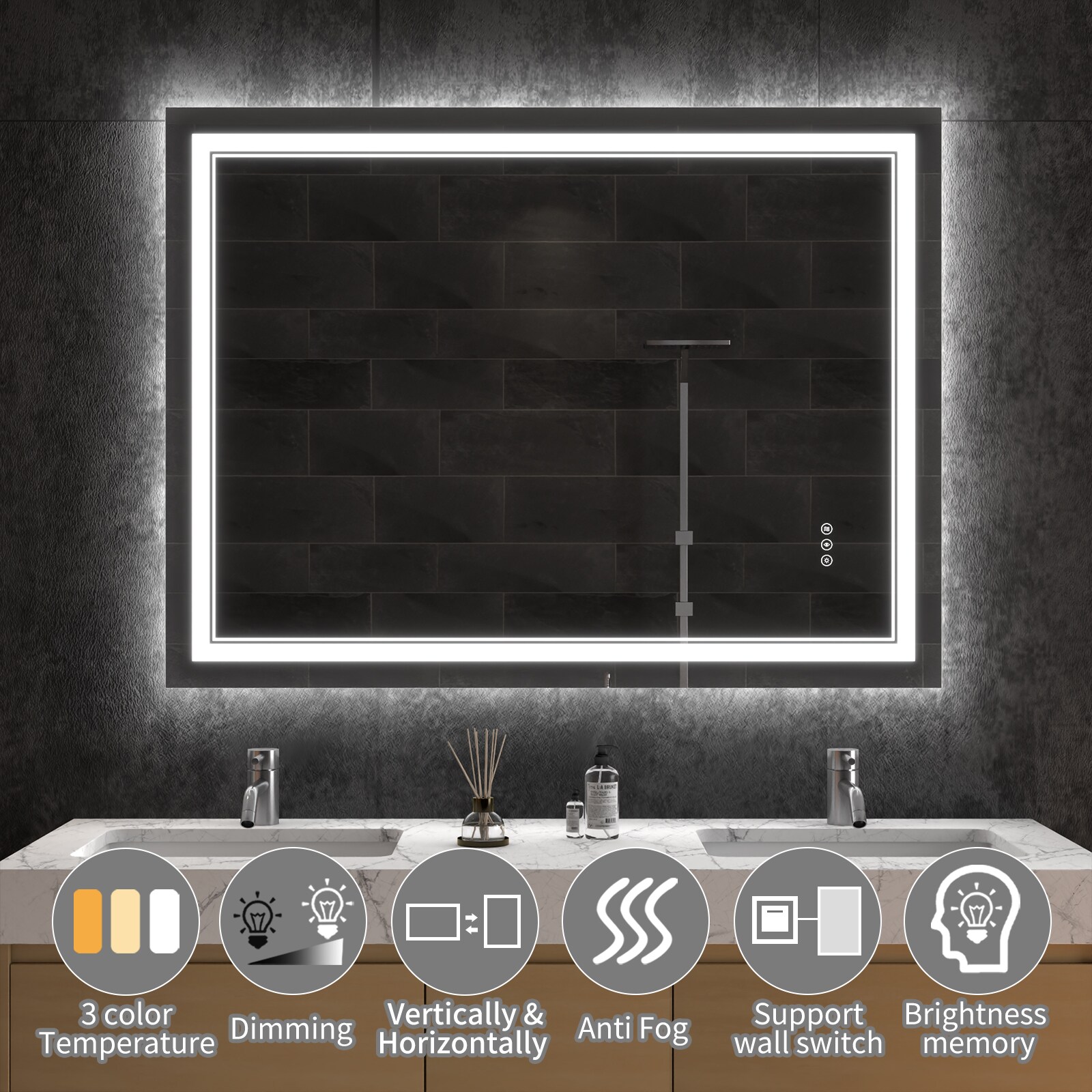 ExBrite DHBM4024FLAL Framed-Bath-Mirrors - View #4