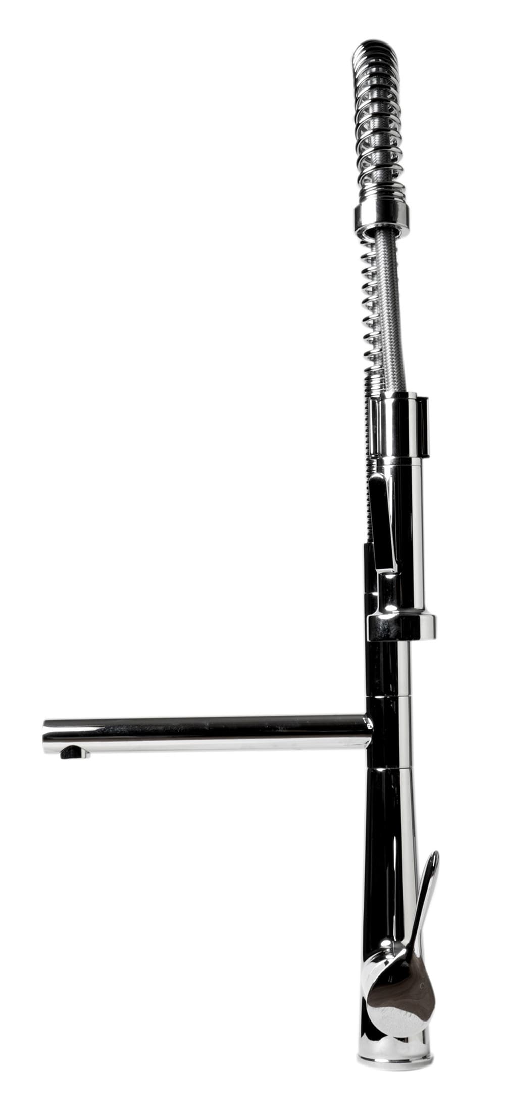 Polished Chrome 26" Commercial Spring Kitchen Faucet with Pull-out Spray