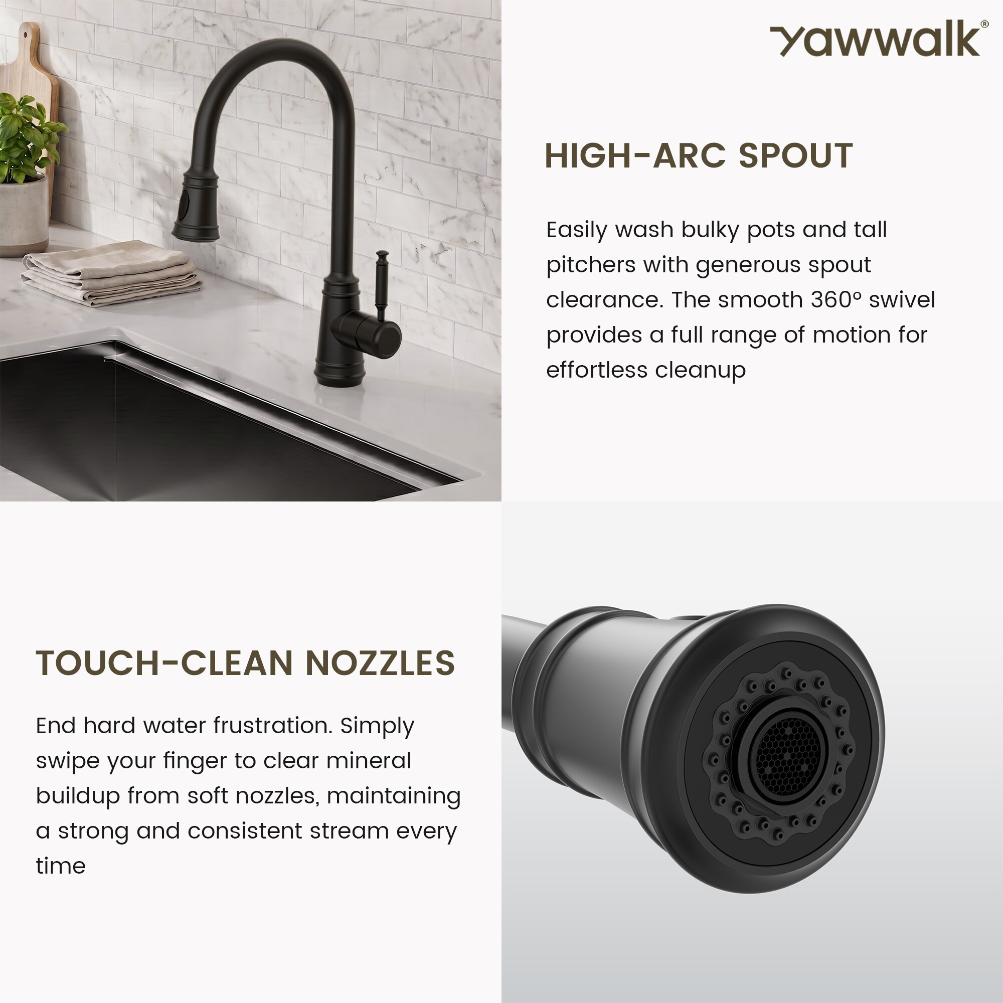 YAWWALK Y13W44K-MB Kitchen-Faucets - View #5