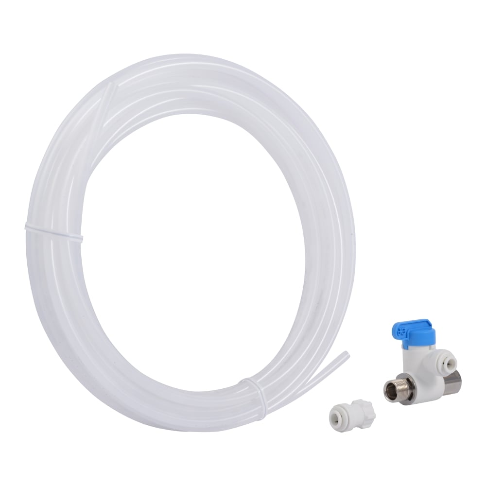 25FT PEX Refrigerator Water Line Kit - Ice Maker Tubing with Tee Stop Valve