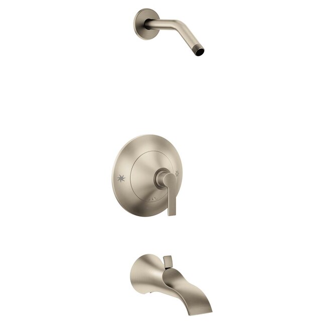 Moen The Doux Collection Brushed Nickel 1-Handle Bathtub and Shower Faucet Moen The Doux Collection Brushed Nickel 1-Handle Bathtub and Shower Faucet