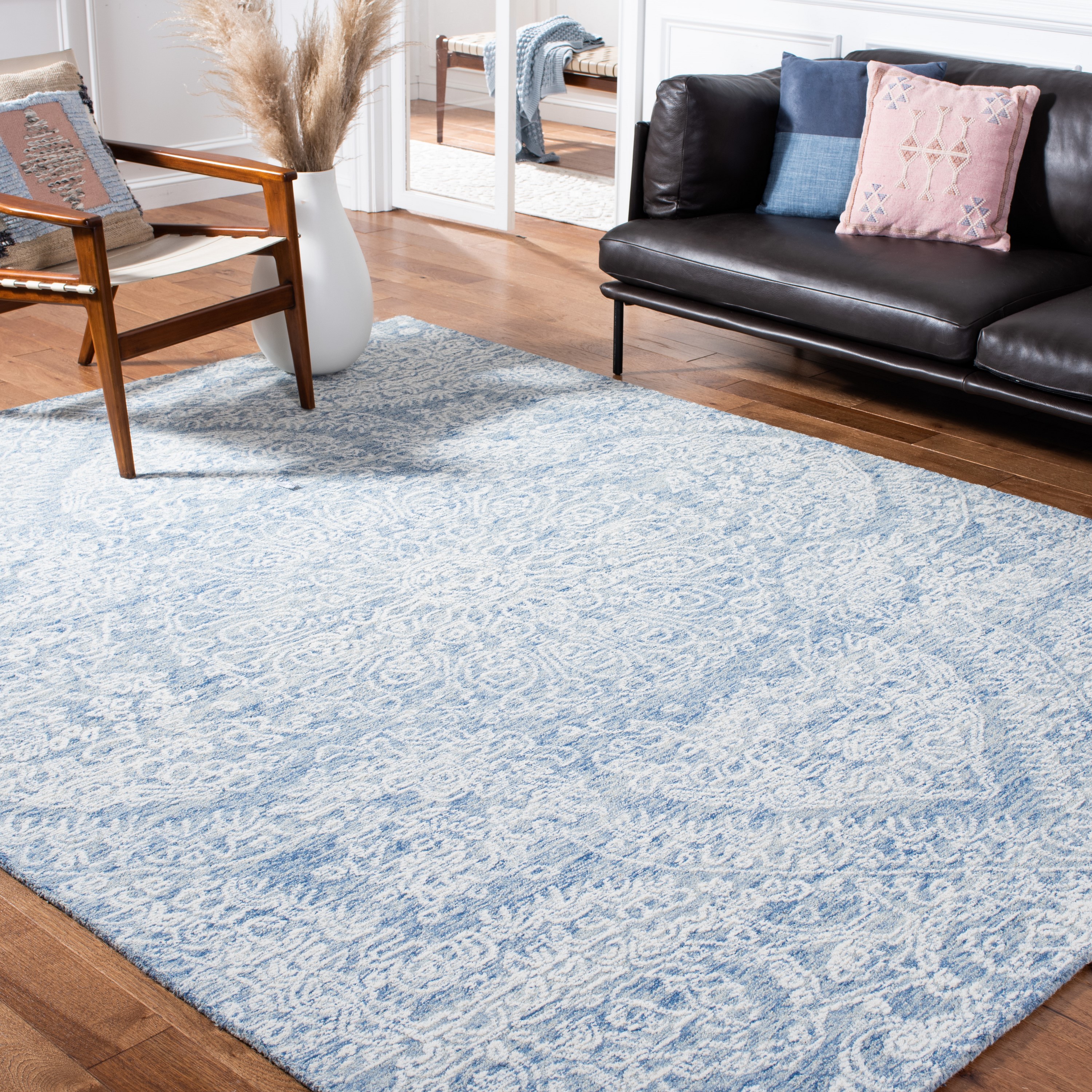 Safavieh MET993M-8 Metro Carline 8 x 10 (ft) Tufted Wool Blue/Ivory Rectangular Indoor Medallion Bohemian/Eclectic Area rug