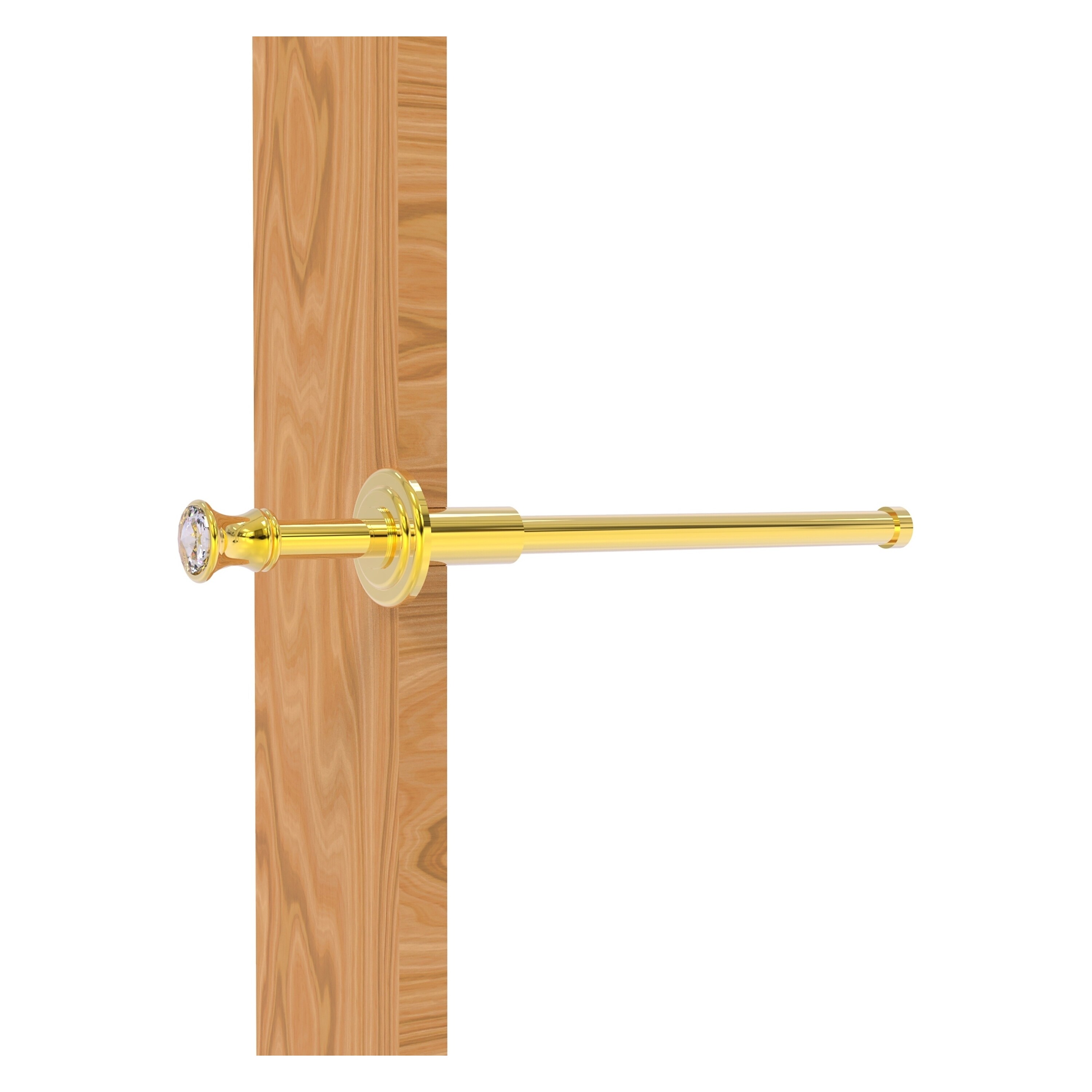 Allied Brass CC-23-PB Carolina Crystal Polished Brass Single -Hook Wall mount Towel Hook