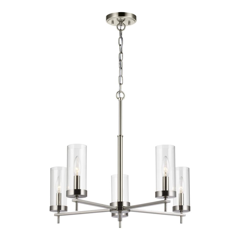 Generation Lighting 3190305-962 Zire 5 -Light Brushed Nickel Modern/contemporary For Use in Dining Rooms, Foyers, Kitchens, Chandelier