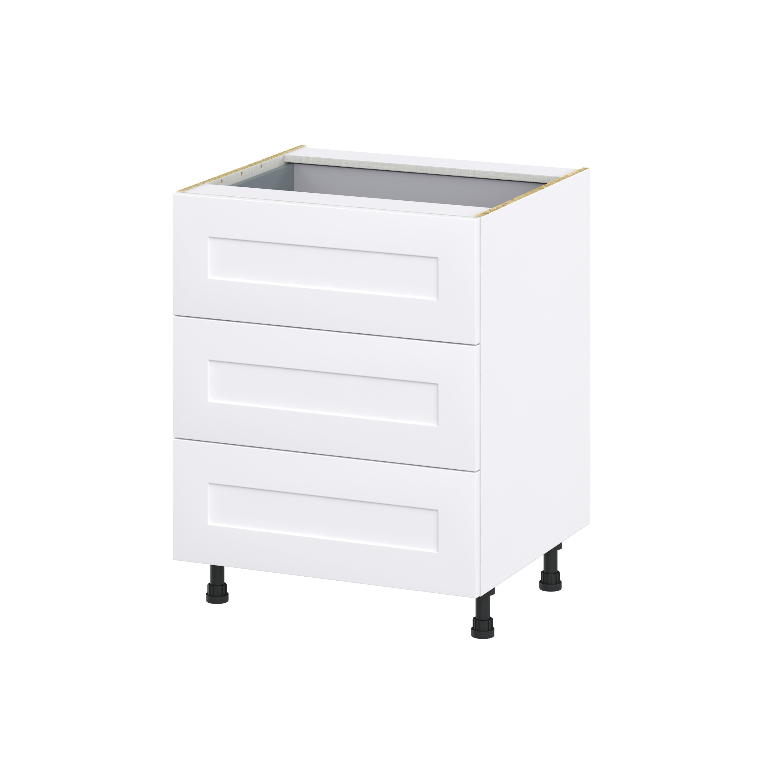 Hugo&Borg Jolie 18-in W x 34.5-in H x 24-in D Warm White 4-Drawer Base Fully Assembled Cabinet