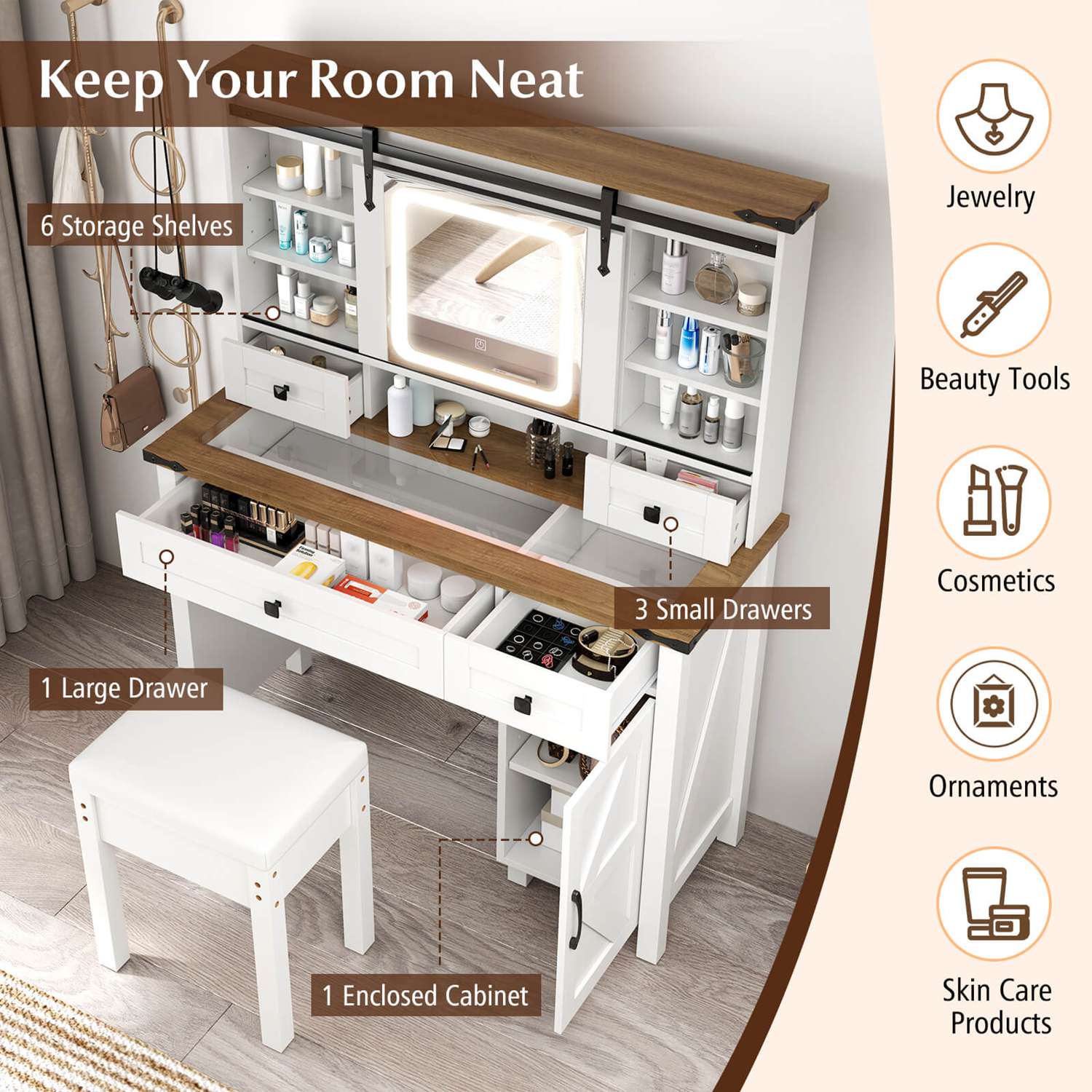 Costway HCST05571 Bedroom-Vanities - View #8