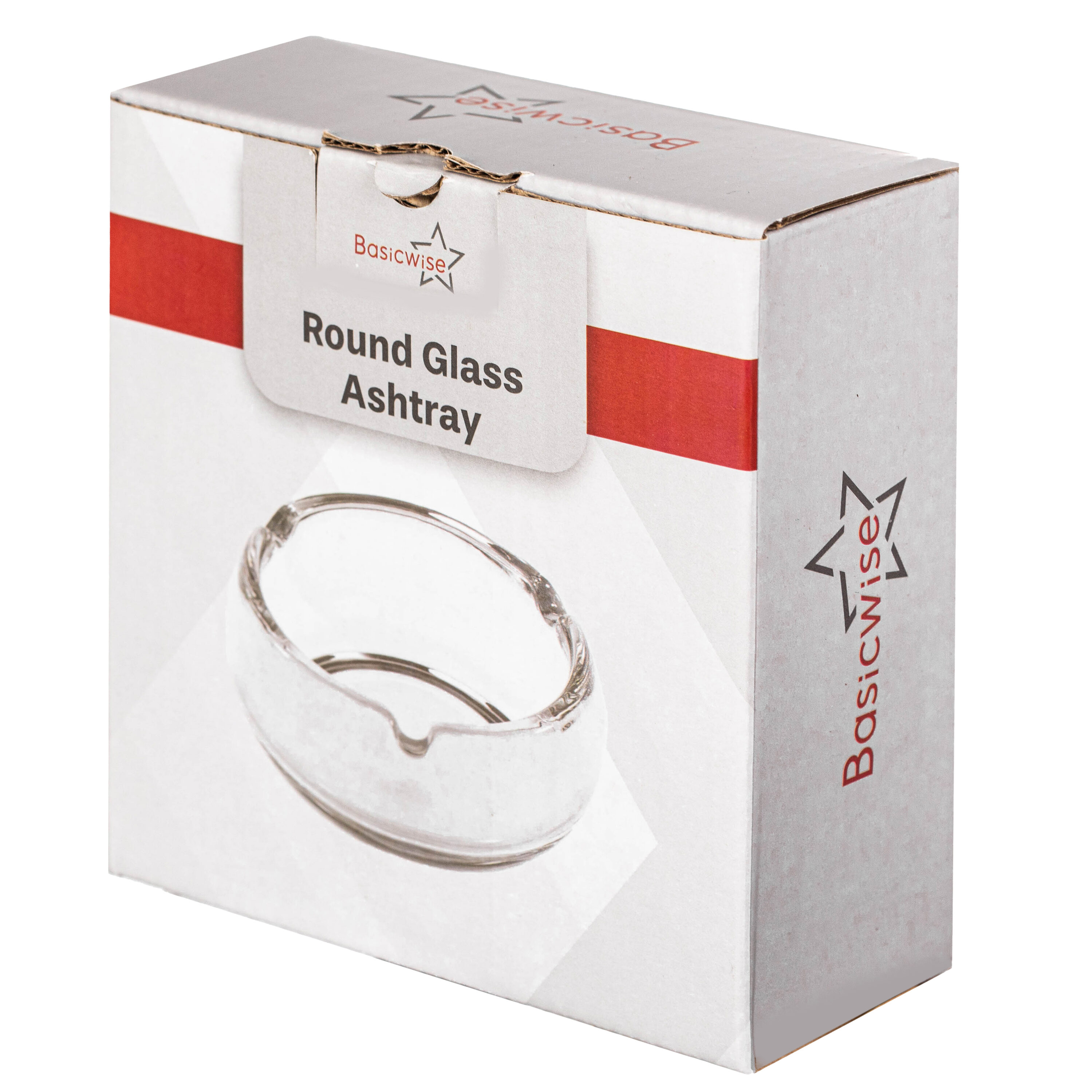 Elegant Clear Glass Round Portable Ashtray for Indoor and Outdoor Use