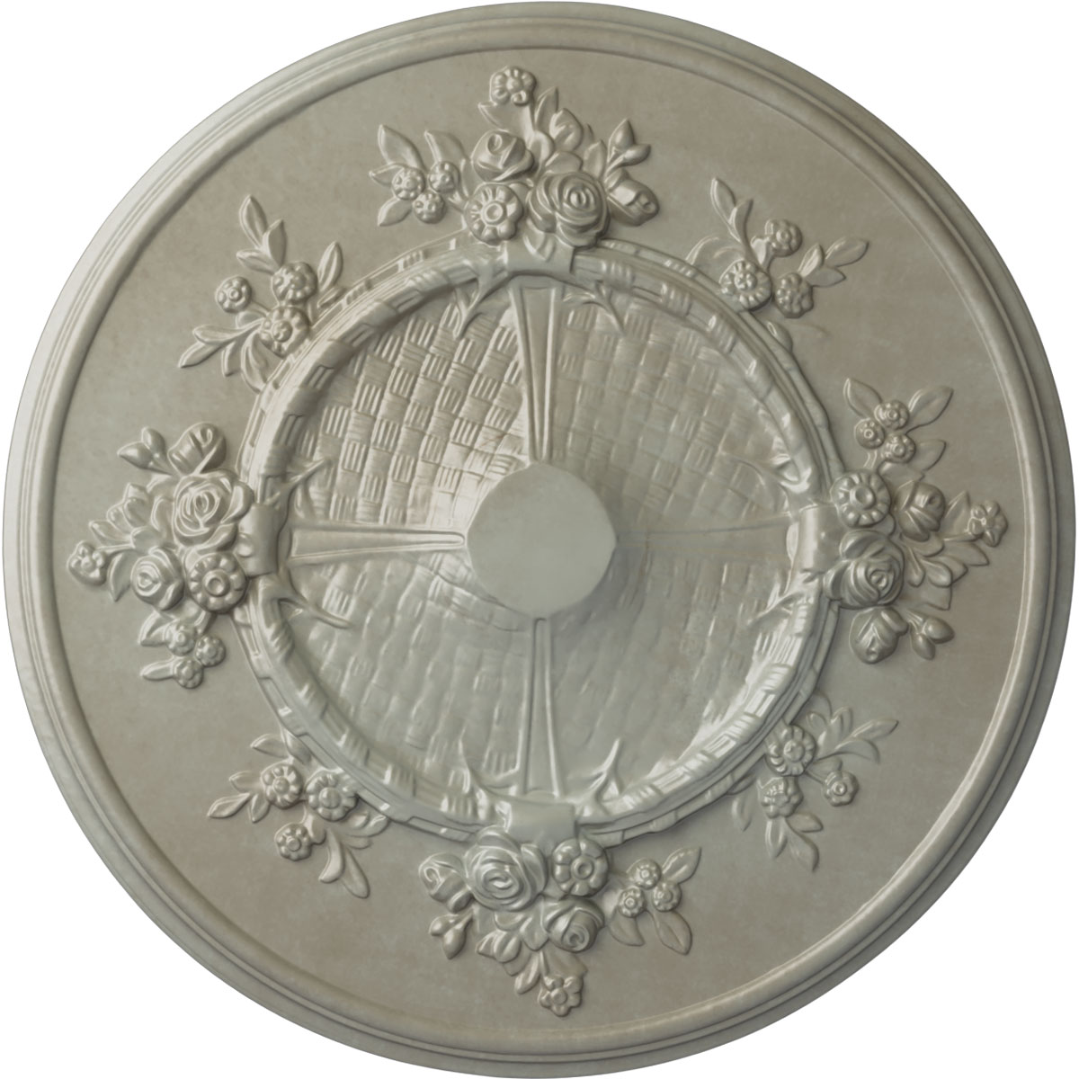 Ekena Millwork CM27FLFLS Flower 27-in W x 27-in L Painted Flash Gold Polyurethane Whole Ceiling Medallion