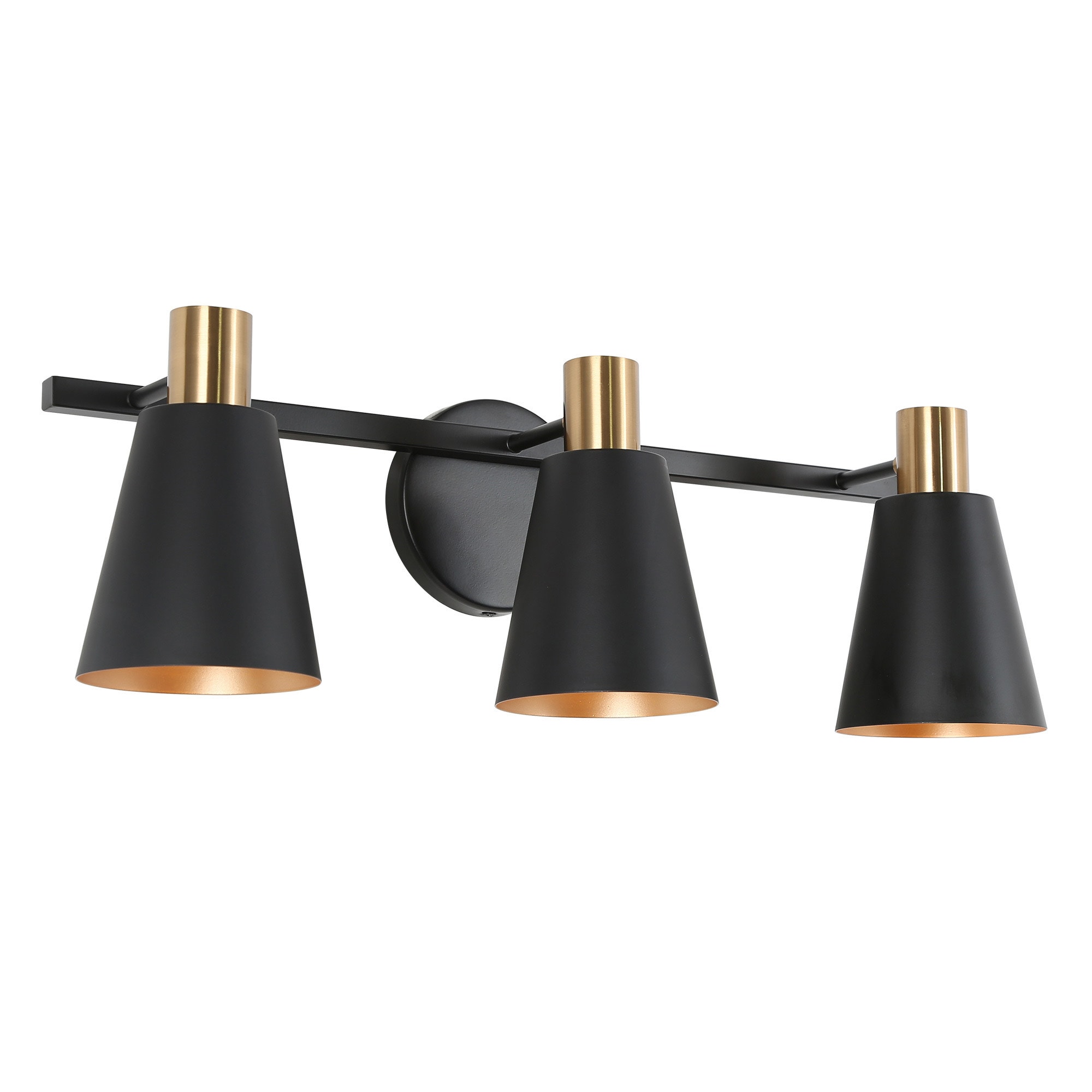 Uolfin Modern Brass Bathroom Vanity Light 20 in. 3-Light Black