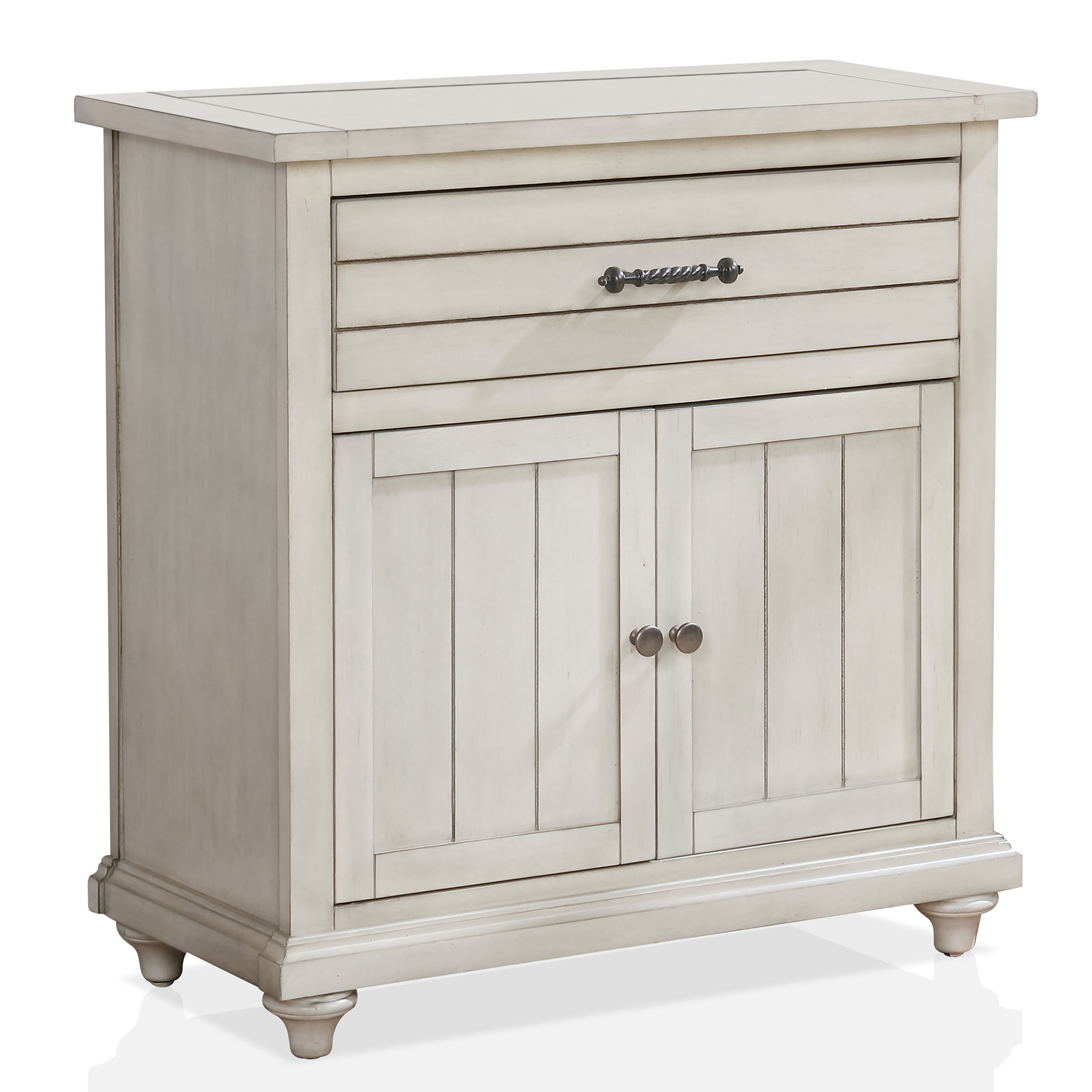 32-in H 2 Tier 4 Pair Antique White Wood Shoe Cabinet | - Furniture of America IDF-AC272