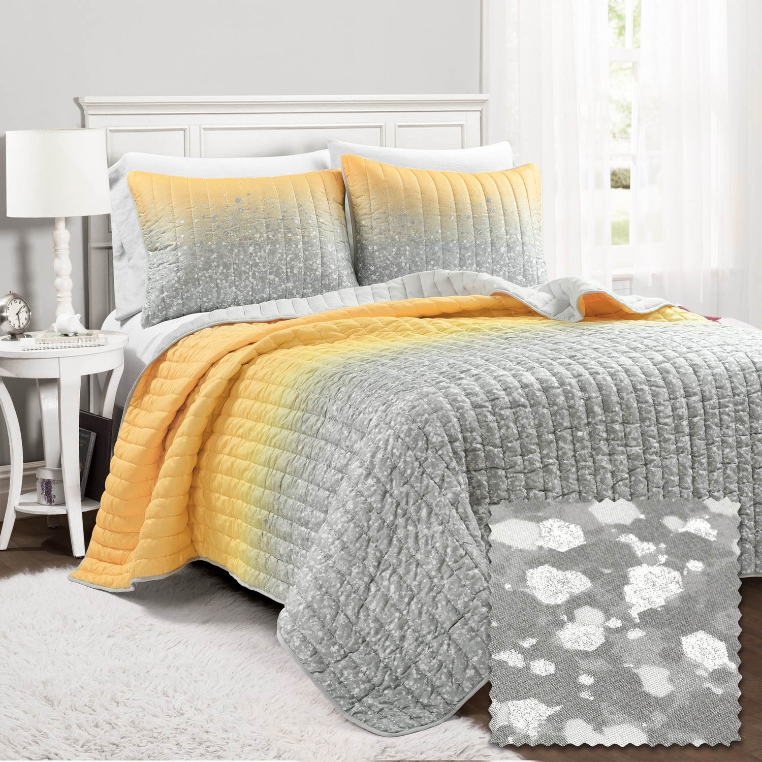 Lush Decor 16T007797 Yellow Ombre Full/Queen Quilt