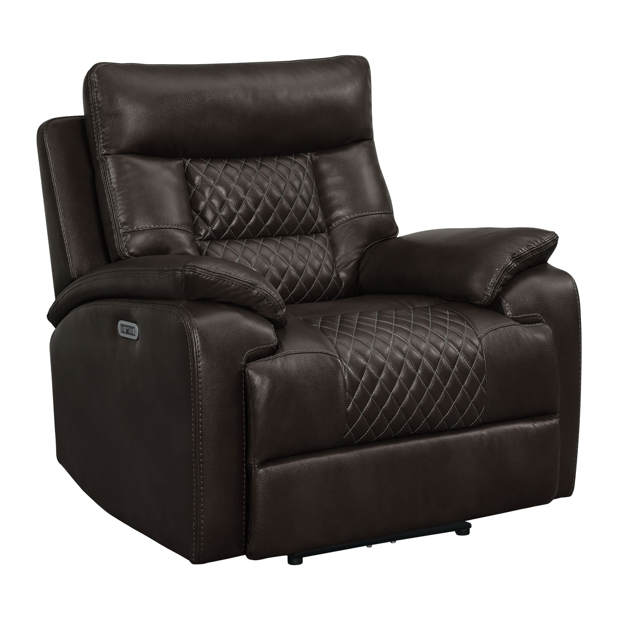Picket House Furnishings U-4760-8200-105PP Campo Brown Polyester Upholstered Powered Reclining Recliner