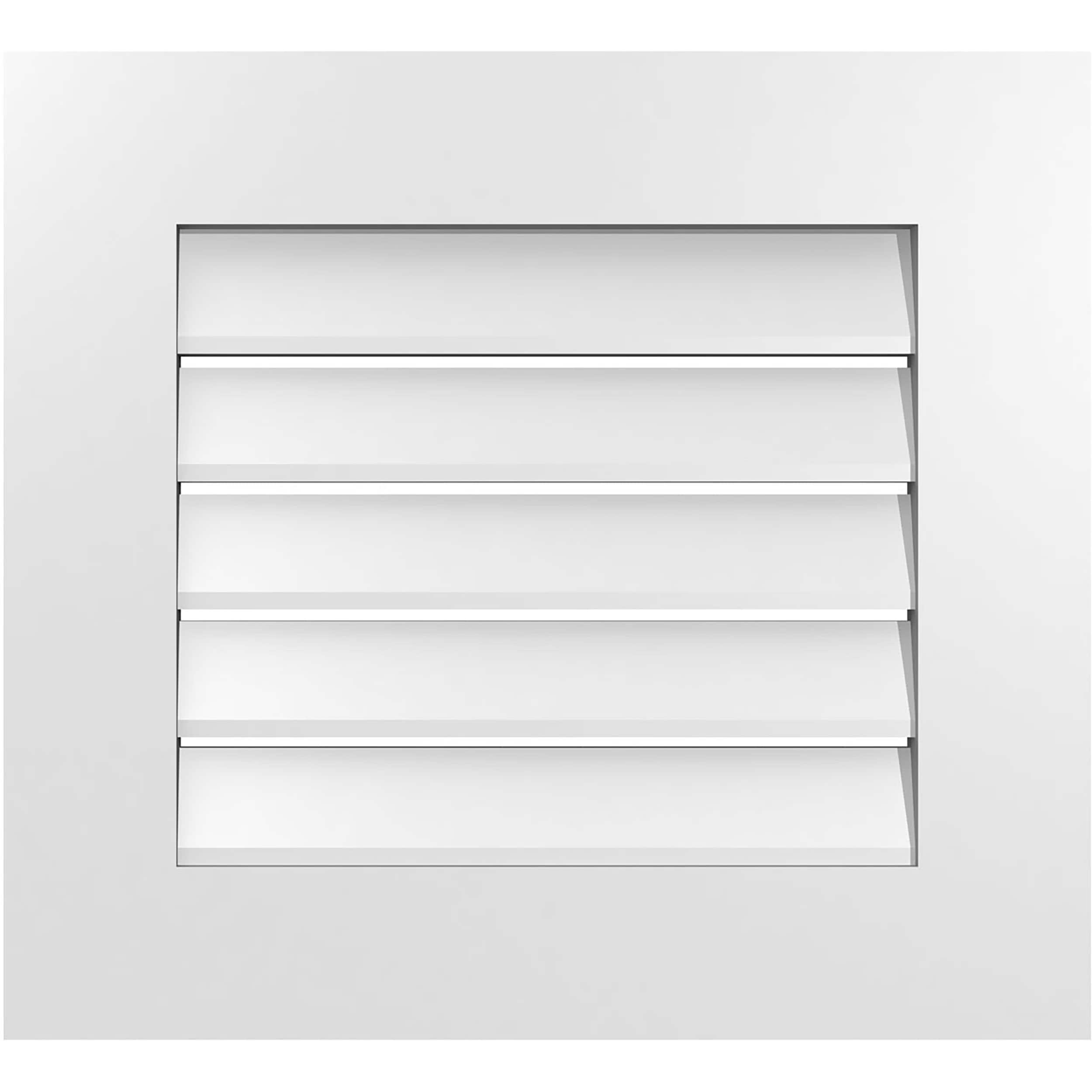 Ekena Millwork GVPVE22X2001SF 22-Inches x 20-Inches Off-white Rectangle PVC Gable Louver Vent