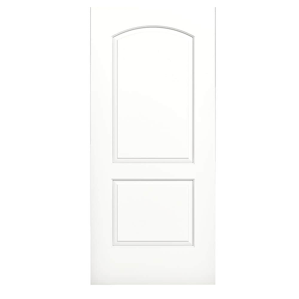 Caiman 36-in x 80-in Modern White 2-panel Round Top Smooth Hollow Core Prefinished Molded Composite Slab Door | - JELD-WEN LOWOLJW137000232