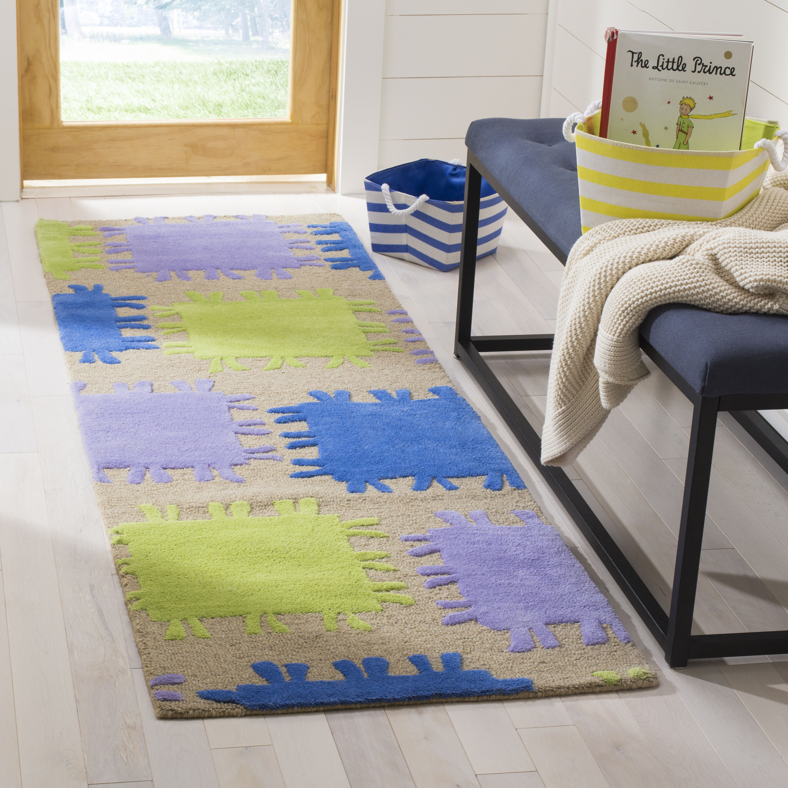  Sfk352 Beige/Multi Kids 2ft-3in x 7ft Runner Rug