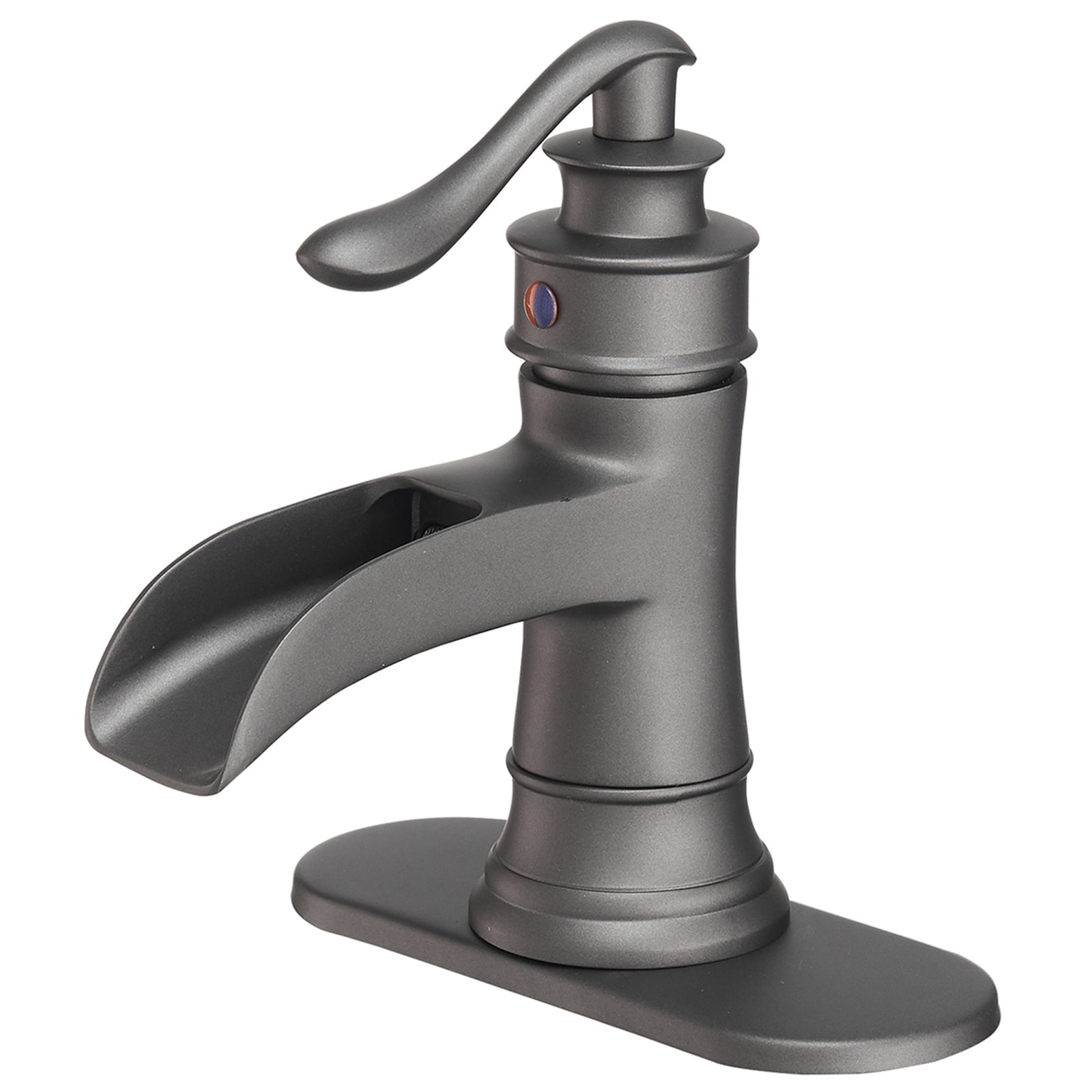 Bwe A-96556 Single Hole Bathroom Faucet Matte Gray 1-handle Single Hole 