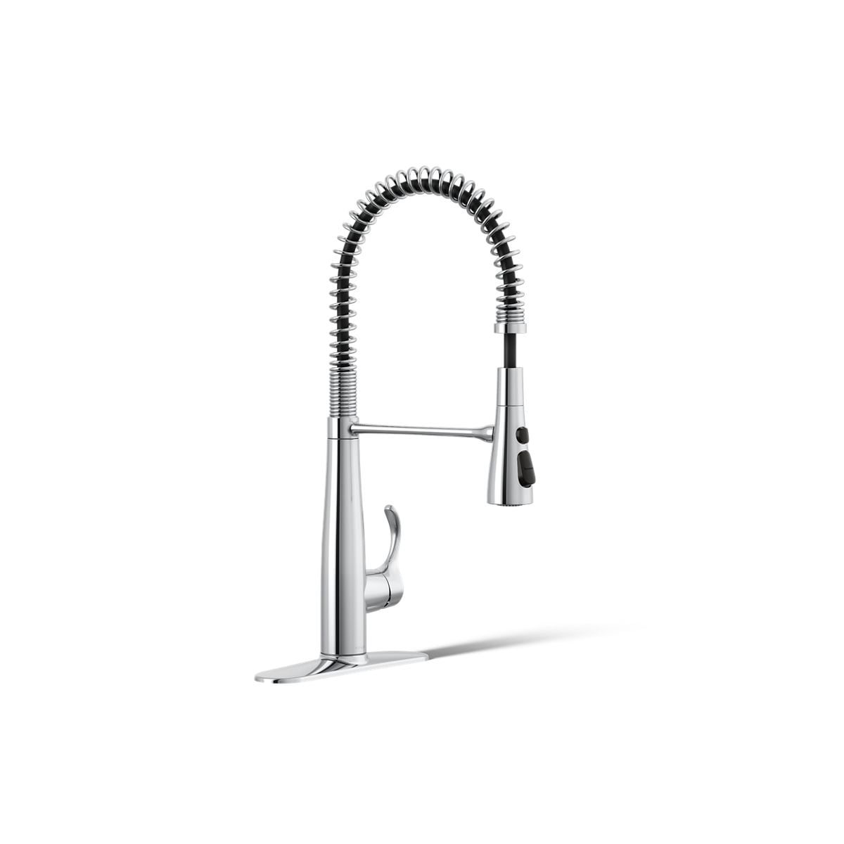 KOHLER 22033-CP Simplice Pre-Rinse Spring Polished Chrome Single Handle Deck-mount Pull-down Kitchen Faucet with Sprayer