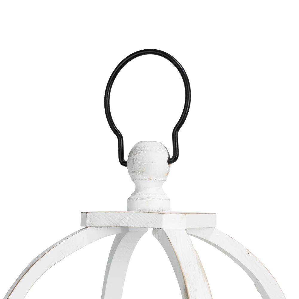 Glitzhome Set of 2 White Farmhouse Wooden Church Window Lanterns, Rustic  Style, Indoor Use, Fits Pillar/Tea-Light/LED Candles, 27.17-in and 19.88-in  H in the Candle Holders department at