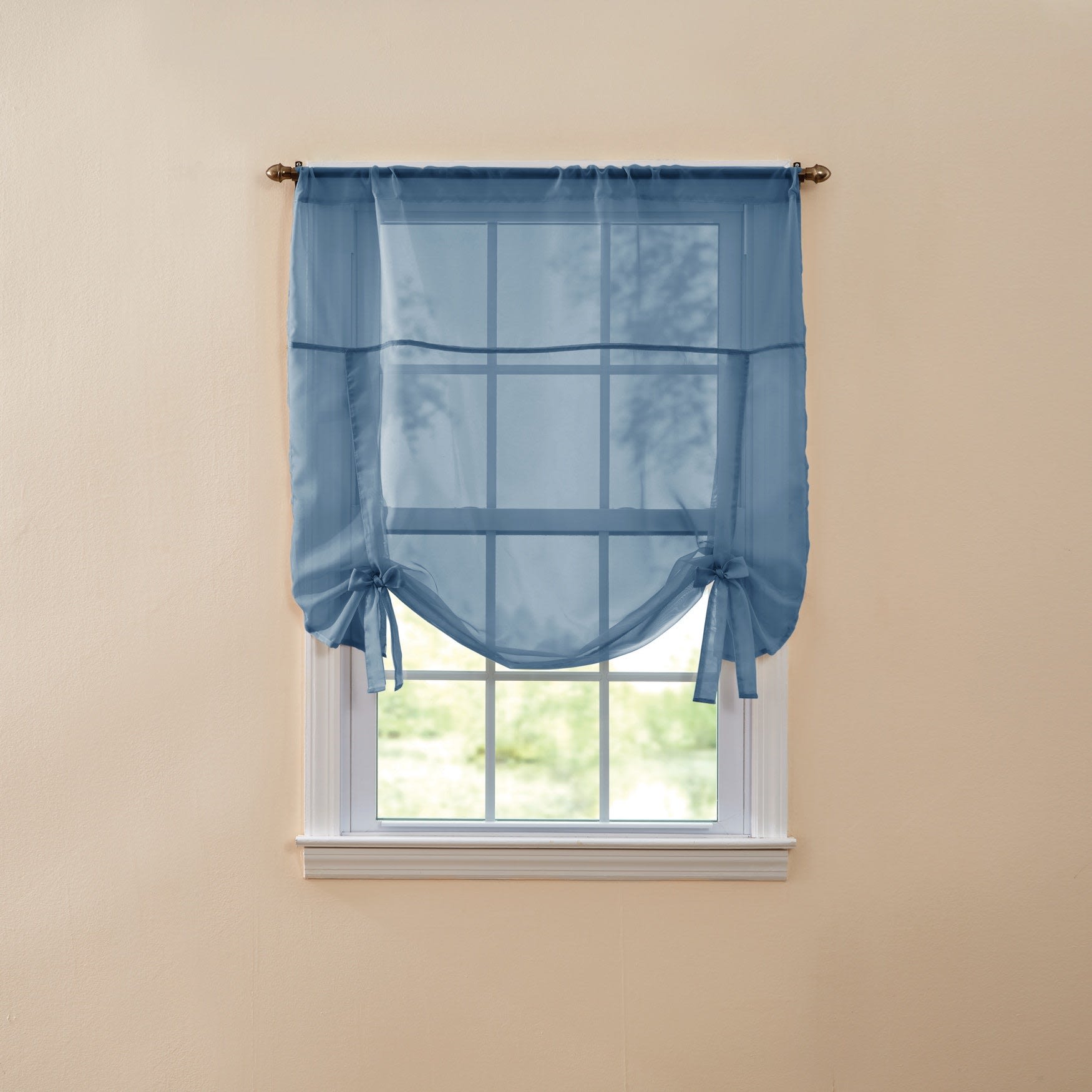 BrylaneHome 196392585888 BH Studio Sheer Voile Tie-Up Shade