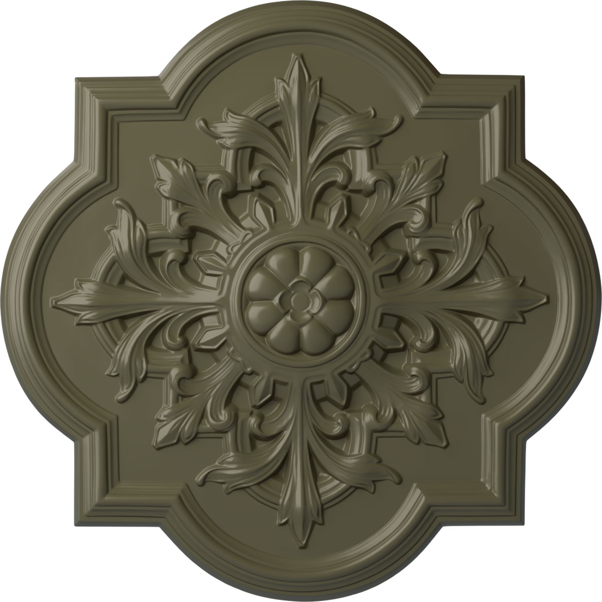 Ekena Millwork CM34BOPTF Bonetti 31.25-in W x 31.25-in L Painted Turtle Polyurethane Whole Ceiling Medallion