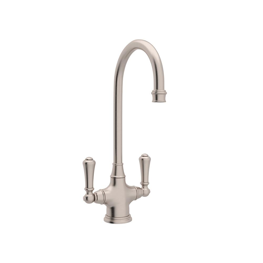 Elegant Traditional 14.5" Polished Nickel Bar Faucet with Dual Handles