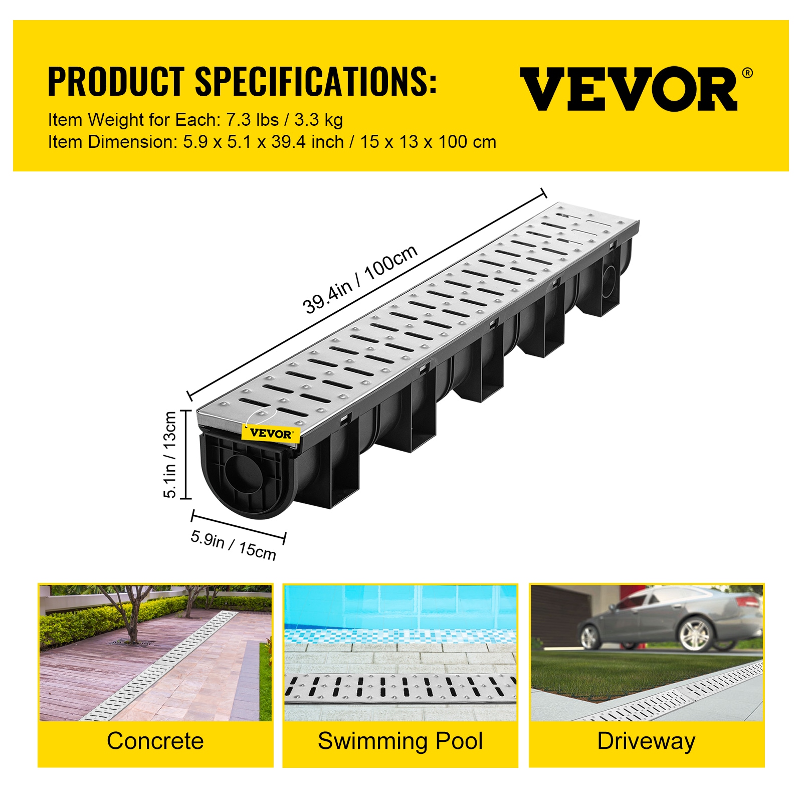 VEVOR PSBXGM100100387N0V0 Outdoor-Drainage - View #8