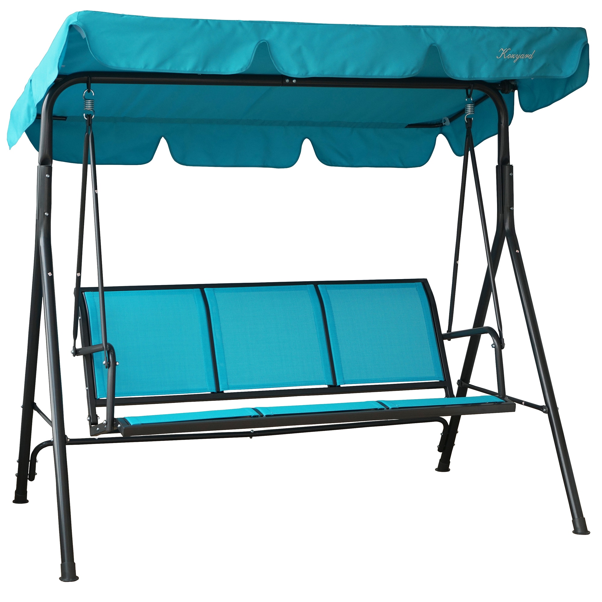 Kozyard KZSW3108B Belle 3 -person Grey/Powder Coated Steel Outdoor Swing